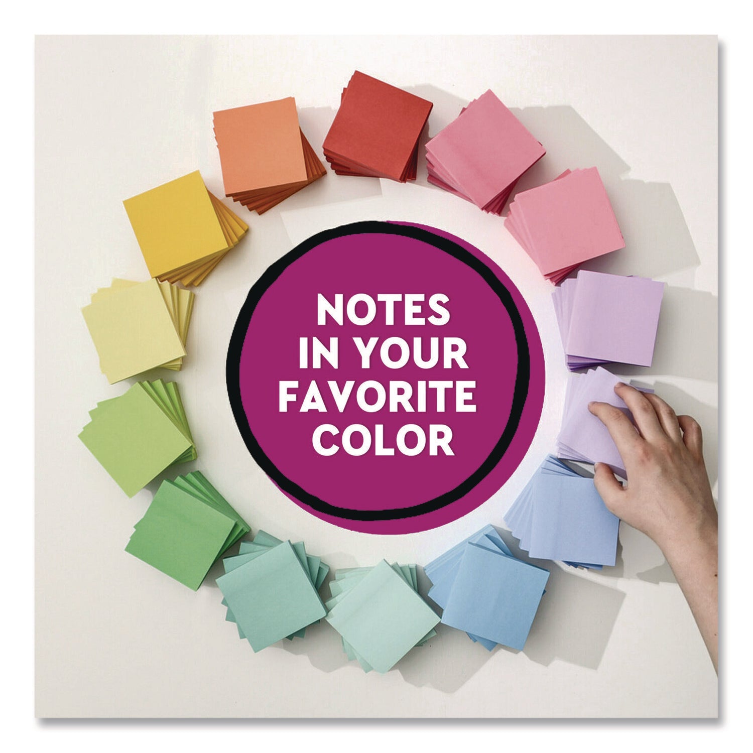 Post-it® Notes Super Sticky Super Sticky Notes, 3 x 3, Mulberry, 90 Sheets/Pad, 5 Pads/Pack