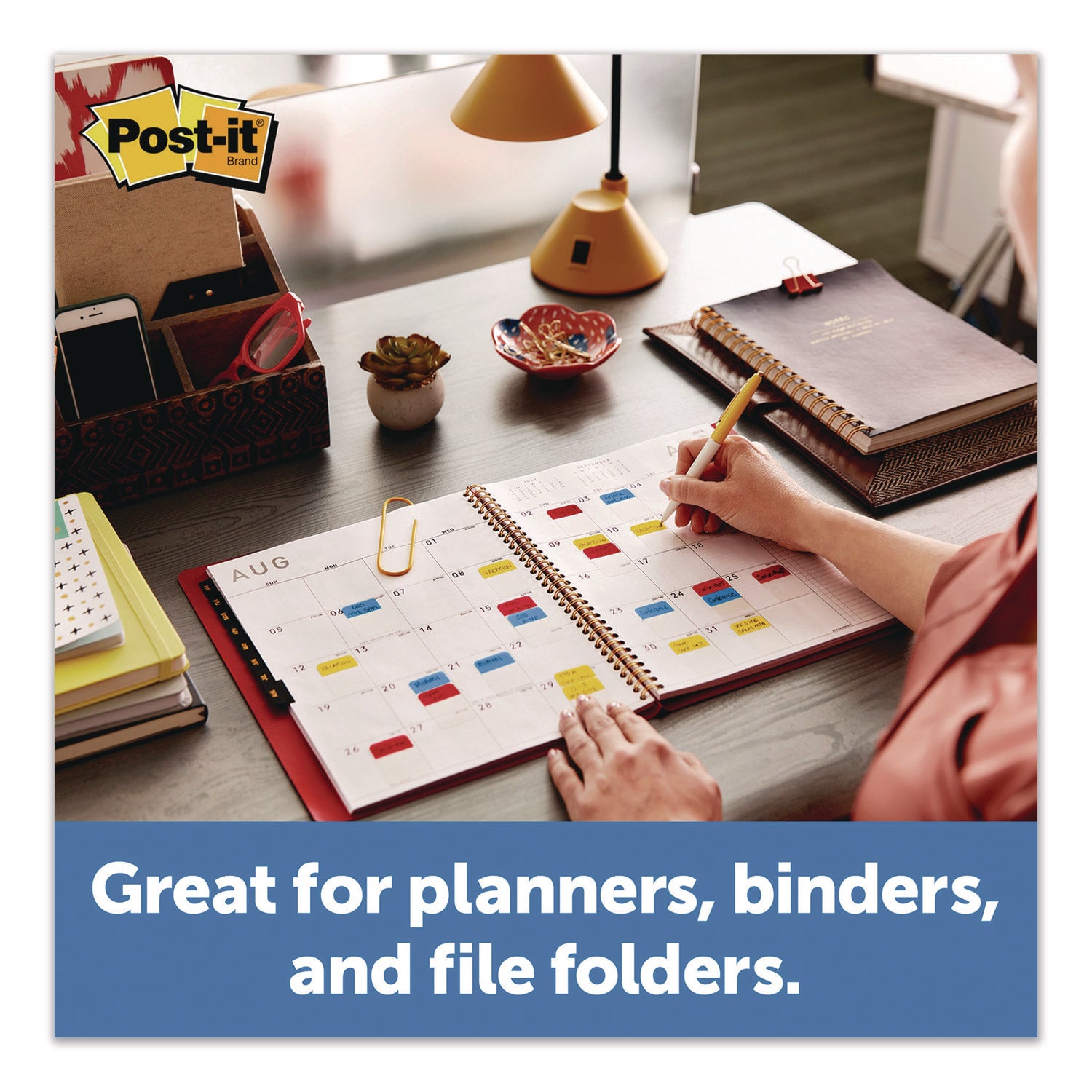 Post-it® Tabs 1" Plain Solid Color Tabs, 1/5-Cut, Assorted Colors, 1" Wide, 36/Pack