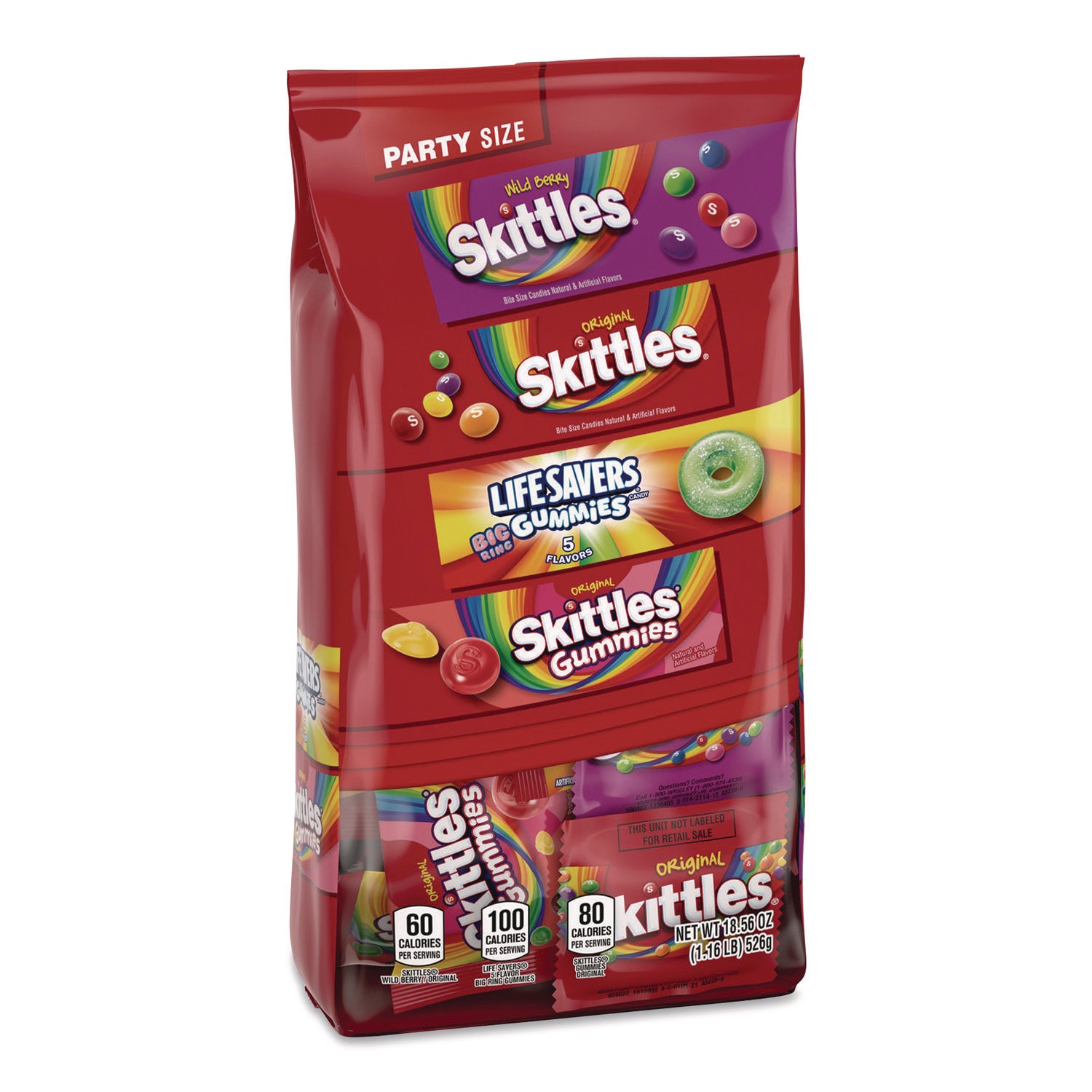 MARS Skittles, Skittles Gummies and Life Savers Gummies Party Pack, Assorted, 18.56 oz Bag