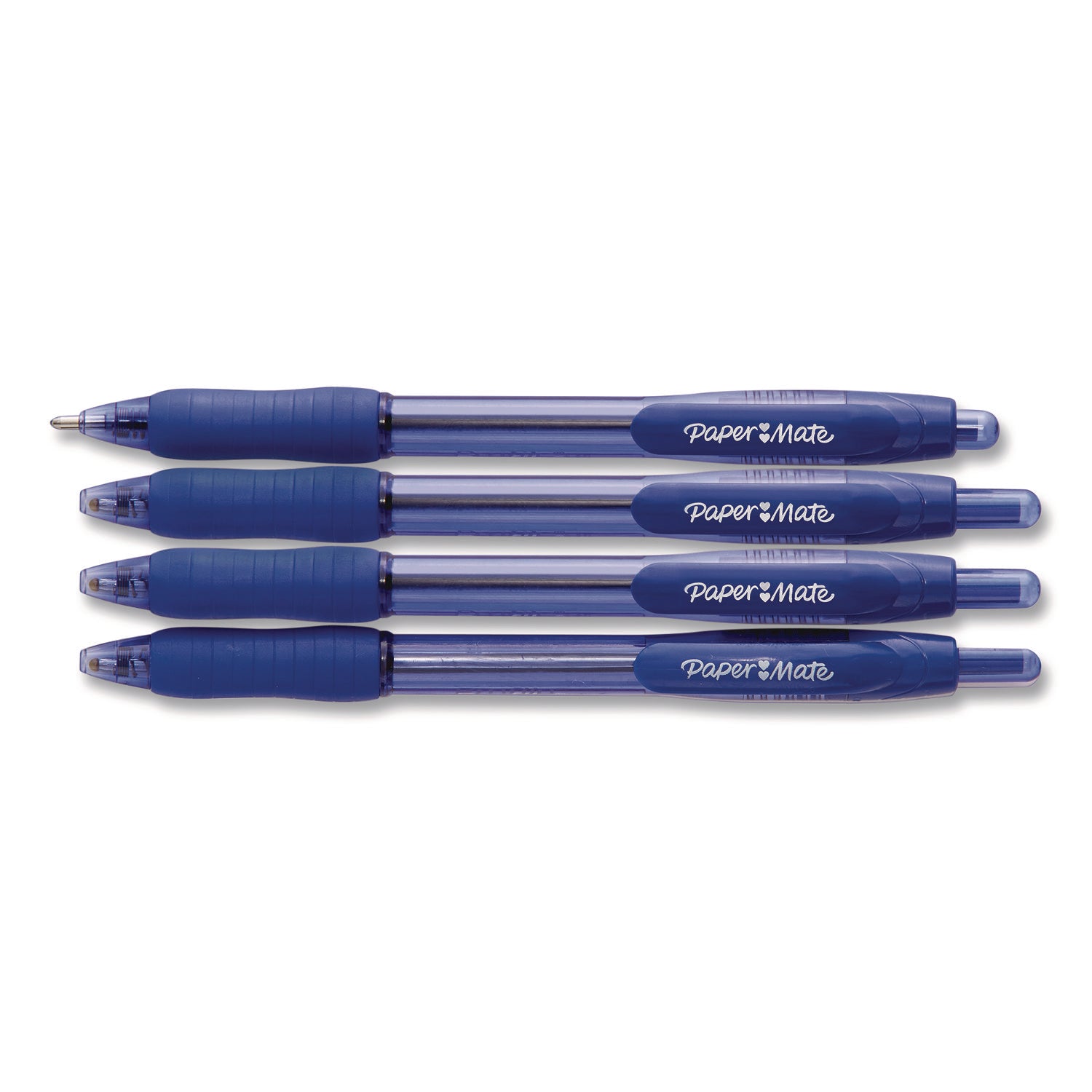Paper Mate® Profile Ballpoint Pen, Retractable, Bold 1.4 mm, Blue Ink, Translucent Blue Barrel, 4/Pack
