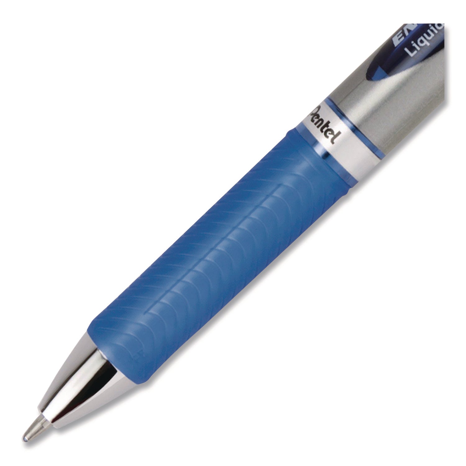 Pentel® EnerGel RTX Gel Pen, Retractable, Bold 1 mm, Blue Ink, Blue/Gray Barrel, Dozen