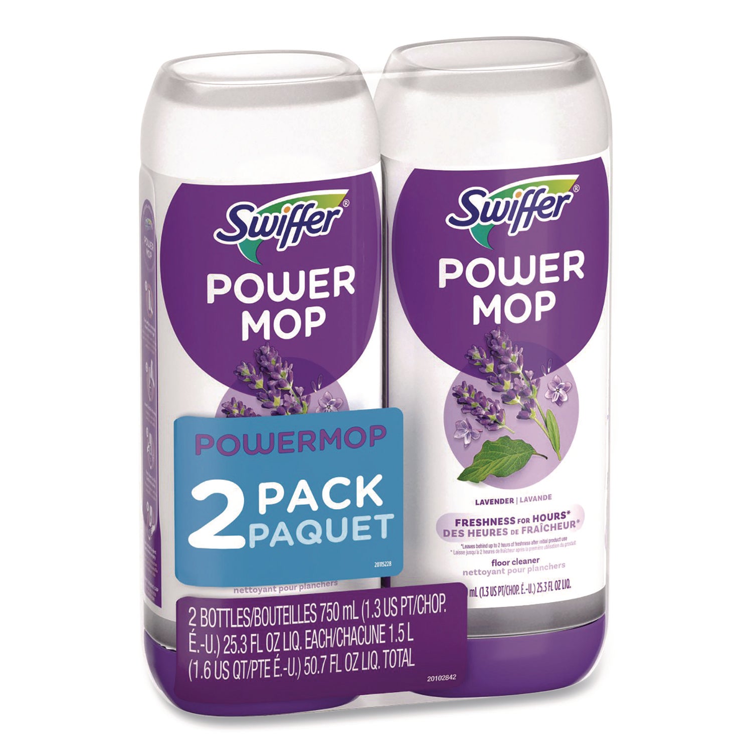 Swiffer® PowerMop Refill Cleaning Solution, Lavender Scent, 25.3 oz Refill Bottle, 2/Pack