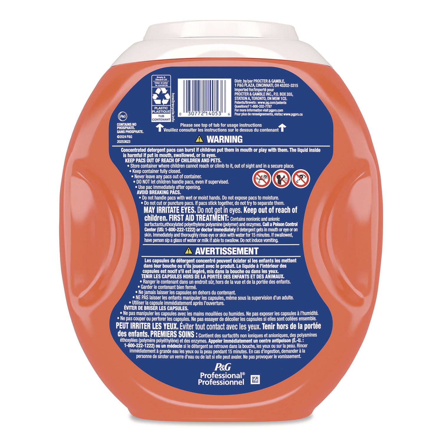 Tide® Professional™ Commercial Power PODS Laundry Detergent, 63 Liquid Pods, 101 oz Tub