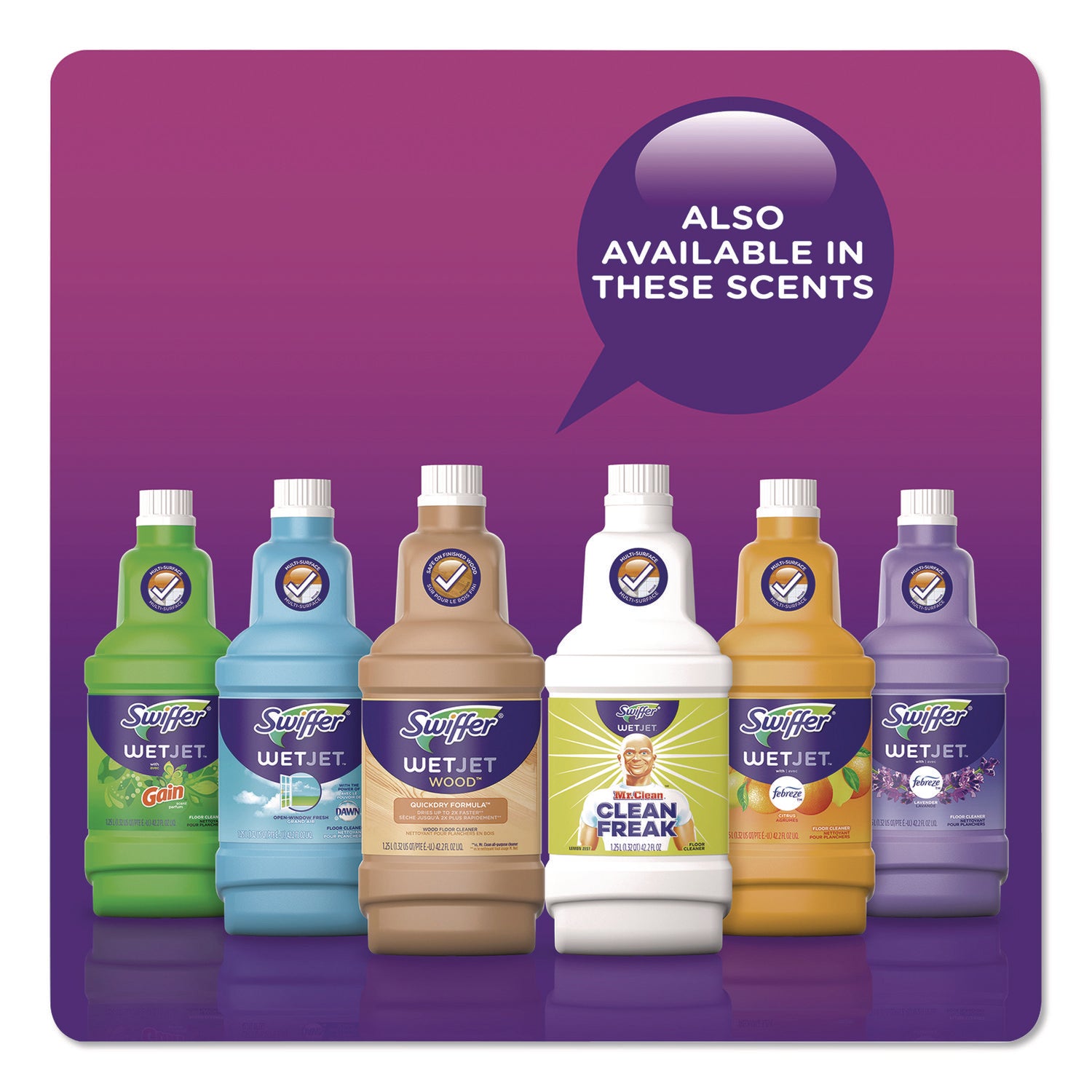 Swiffer® WetJet System Wood Cleaning Solution Refill, Woodsy Scent, 42.2 oz Bottle, 2/Pack