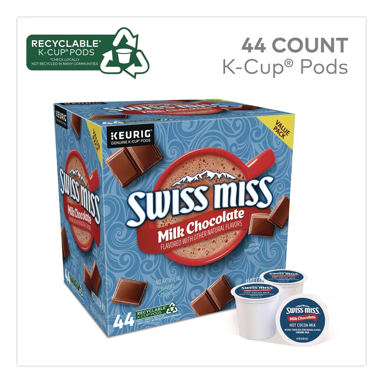 Swiss Miss® Milk Chocolate Hot Cocoa K-Cups, 0.65 oz, 44/Box Swiss Miss® Flipcost