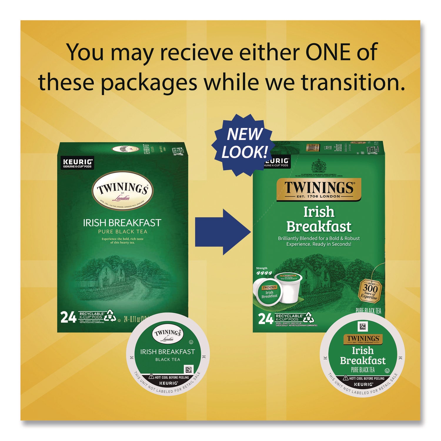 TWININGS® Tea K-Cups, Irish Breakfast, 0.11 oz, 24/Box