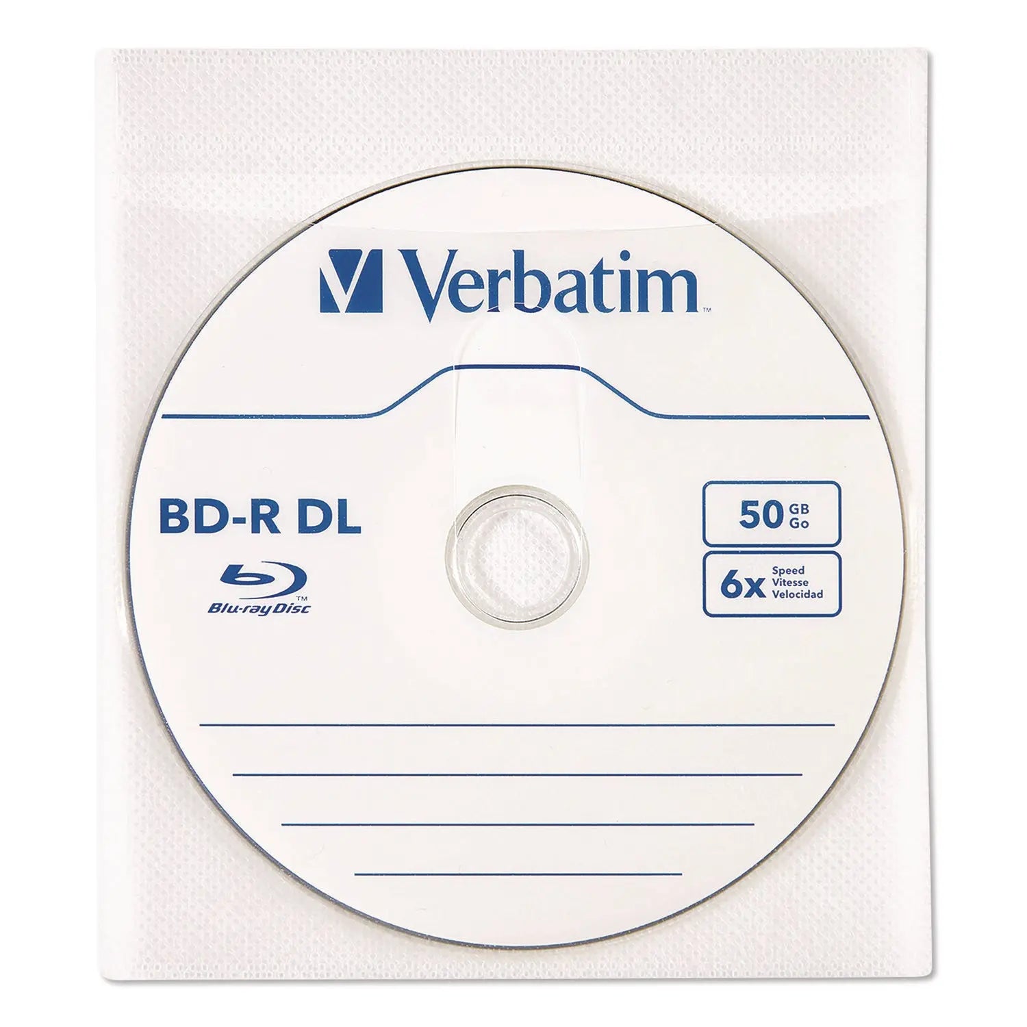 Verbatim® CD/DVD Sleeves, White, 50/Pack Verbatim® Flipcost