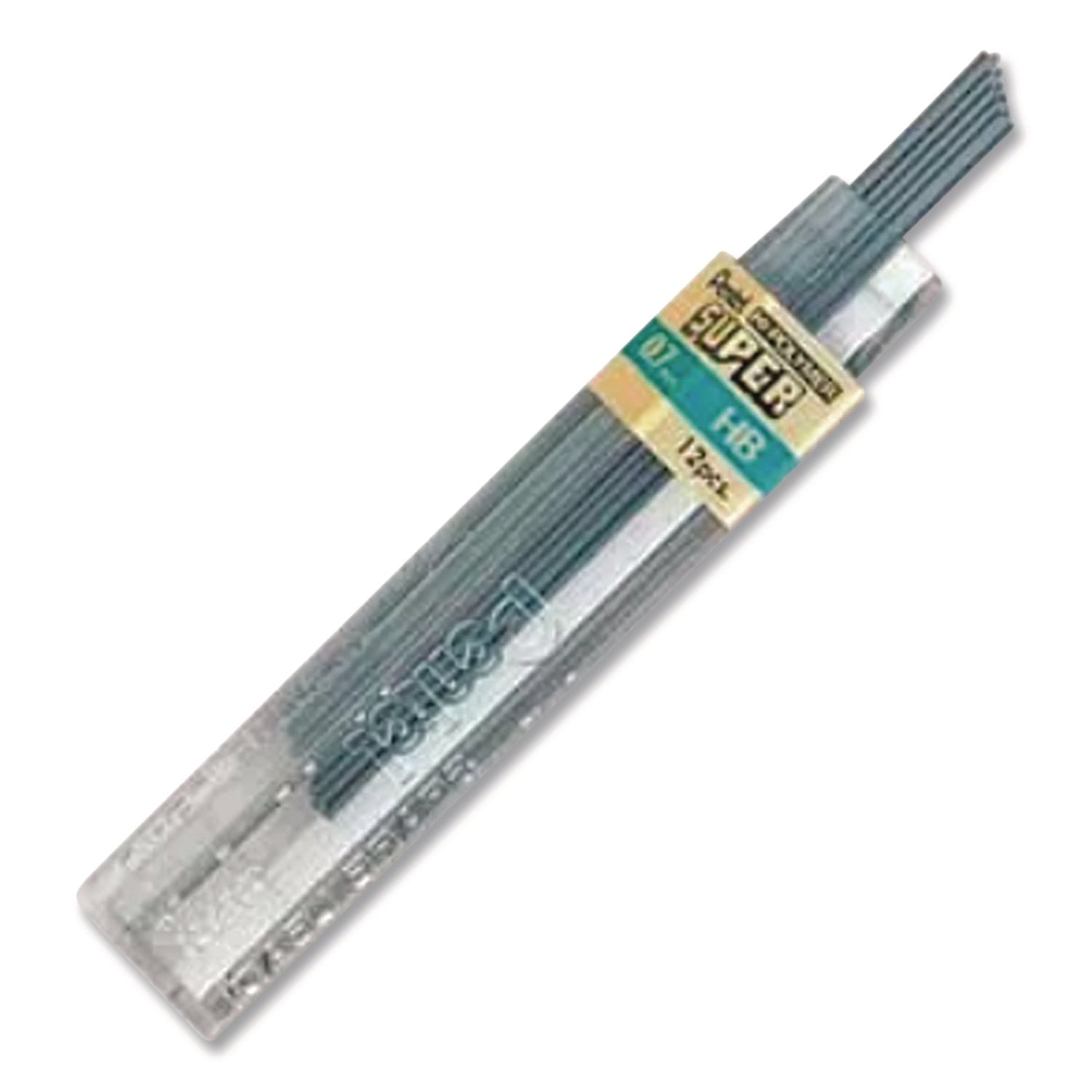 Pentel® Super Hi-Polymer Lead Refills, 0.7 mm, HB, Black, 12 Leads/Tube, 12 Tubes/Box