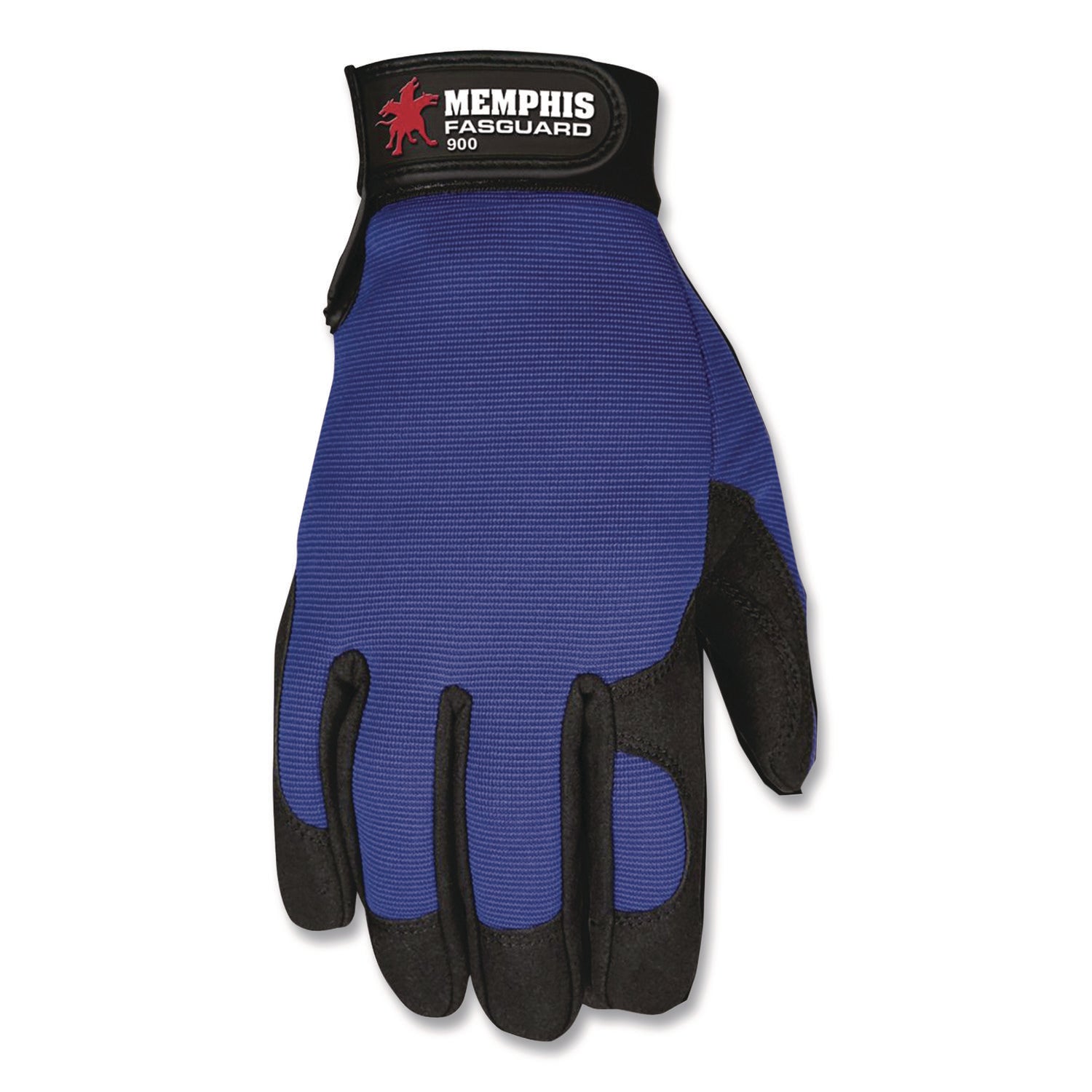 MCR™ Safety Memphis Gloves Fasguard Clarino Synthetic Leather Palm Multi-Task Gloves, Blue/Black, Large