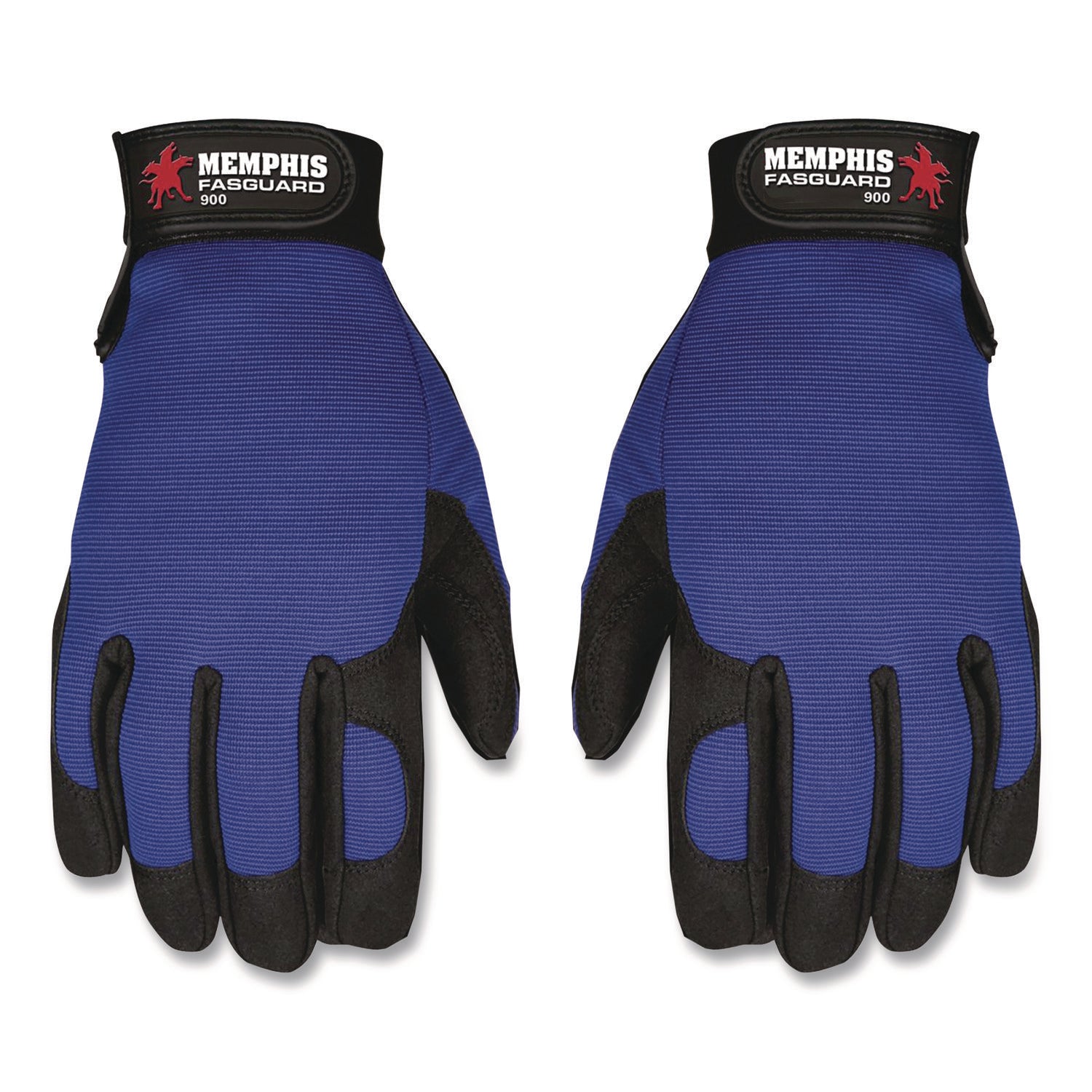 MCR™ Safety Memphis Gloves Fasguard Clarino Synthetic Leather Palm Multi-Task Gloves, Blue/Black, Large