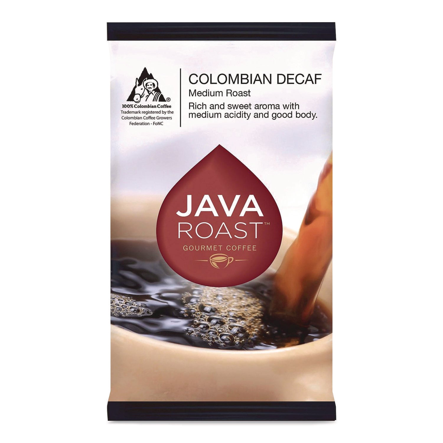 Java Roast™ Gourmet Coffee Ground Coffee, Columbian Decaf, 1.25 oz Packet, 42/Carton