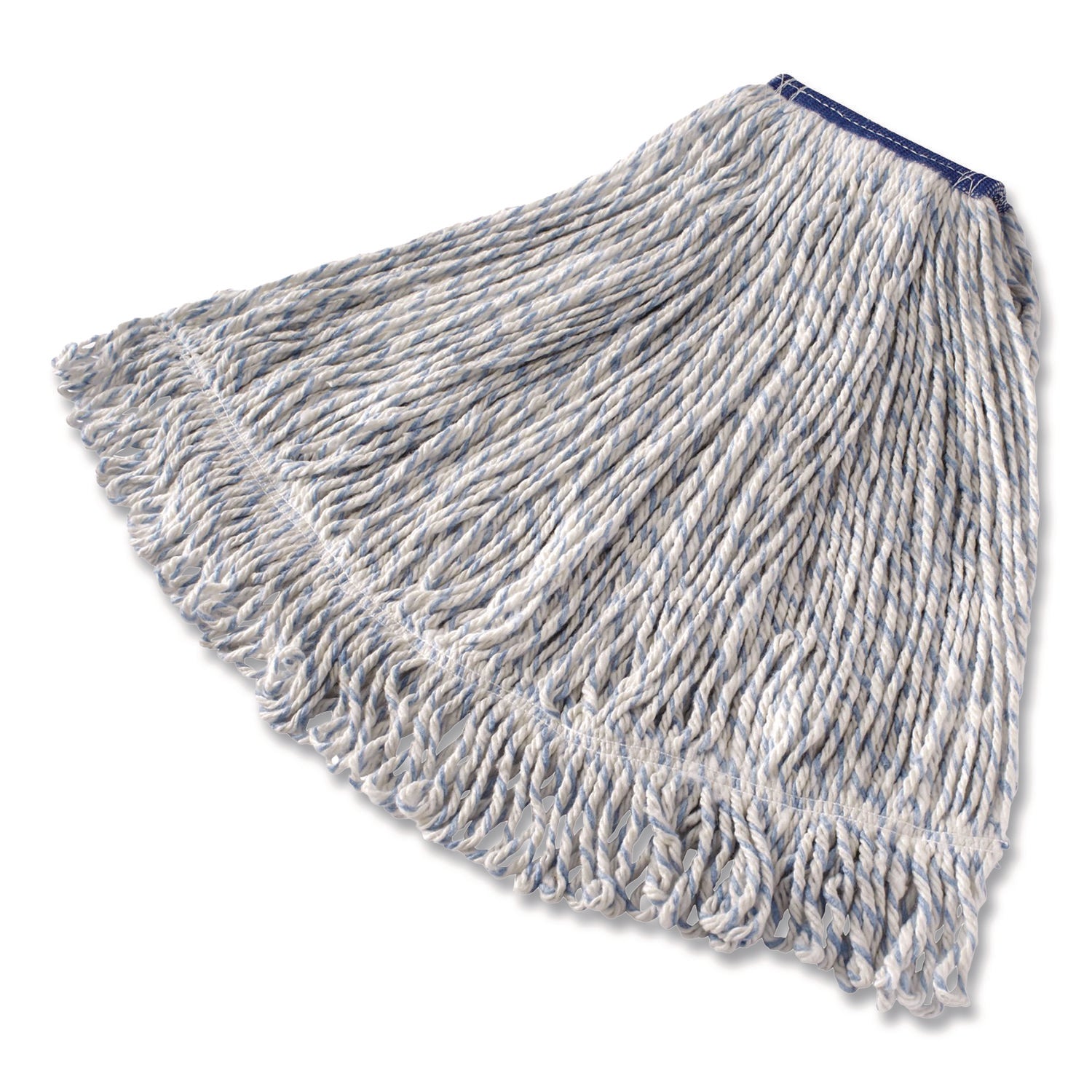 Rubbermaid® Commercial Super Stitch Finish Mop Heads, Cotton/Synthetic, Blue/White