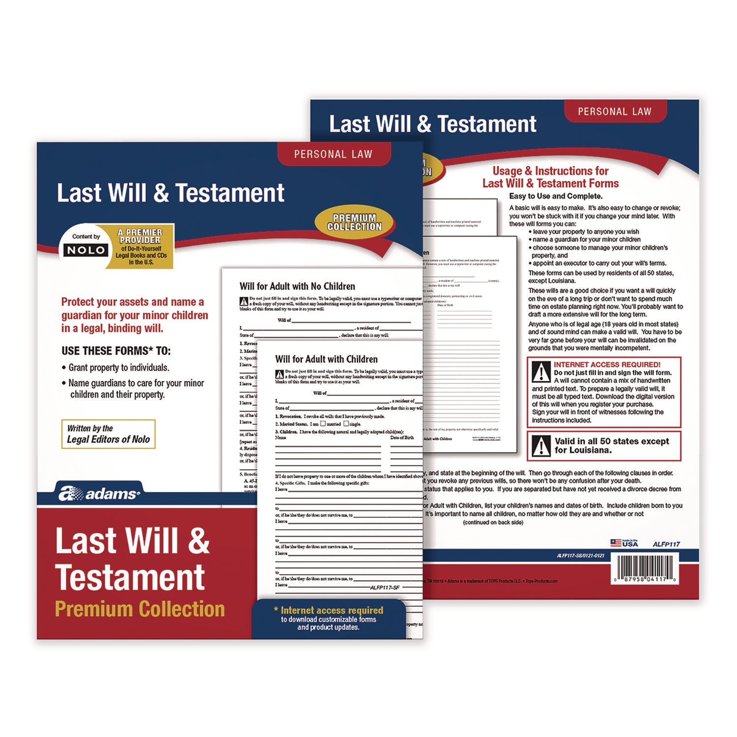 Adams® Last Will and Testament Digital Download with Instructions, Inkjet/Laser Printable, 8.5 x 11, Unlimited Number of Forms