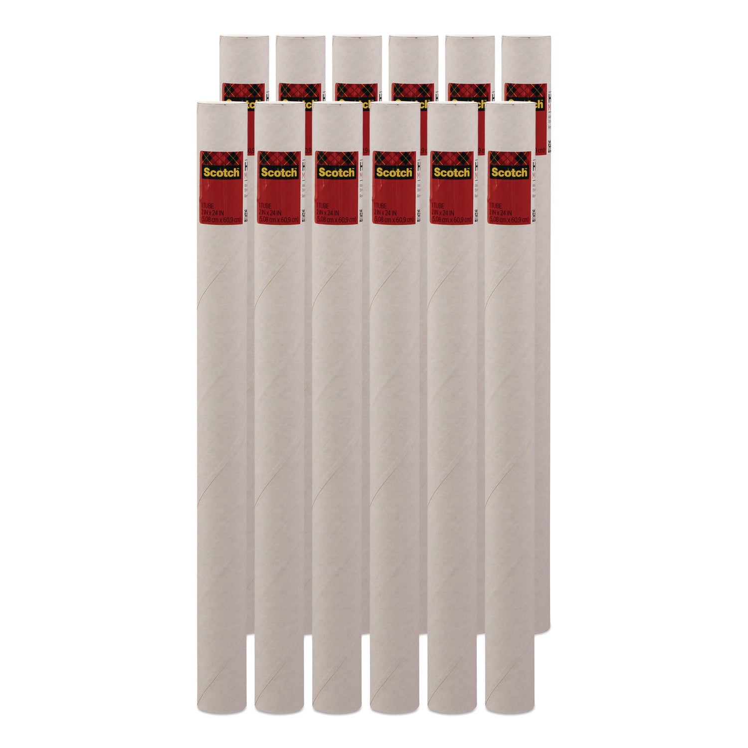 Scotch™ Mailing Tube, 24" Long, 2" Diameter, White, 12/Carton
