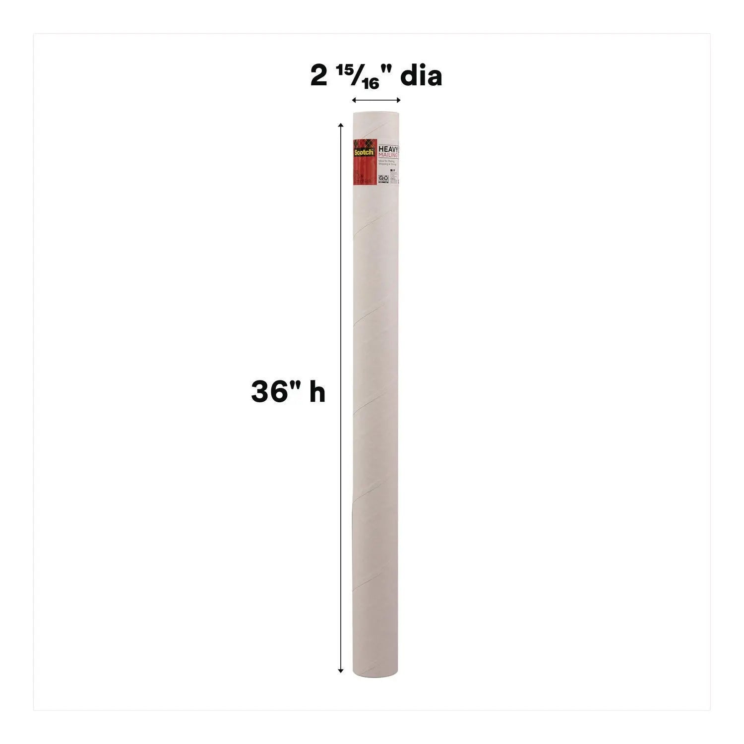 Scotch™ Mailing Tube, 36" Long, 3" Diameter, White Scotch™ Flipcost