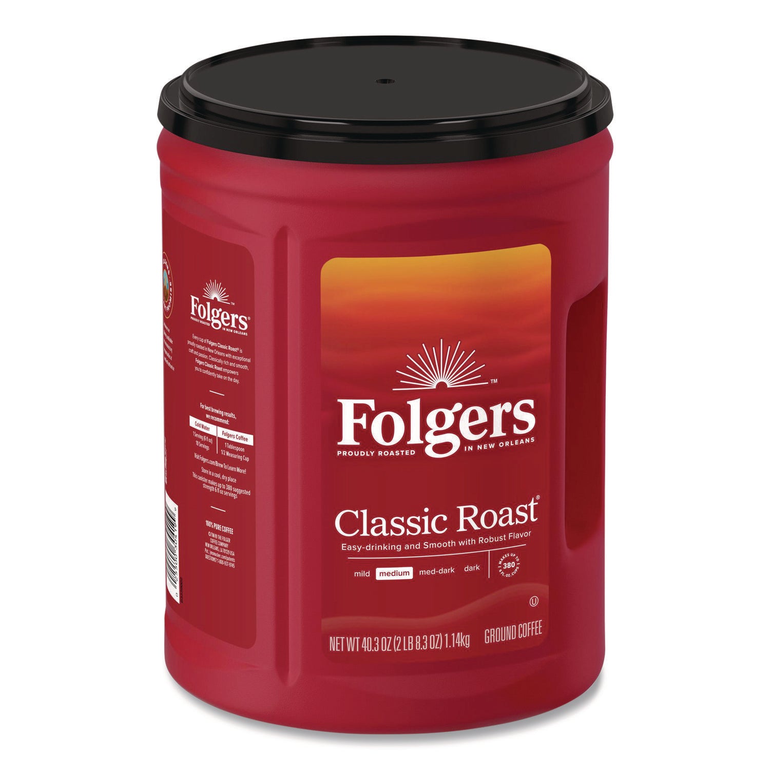Folgers® Classic Roast Ground Coffee, Classic Roast, 40.3 oz Canister