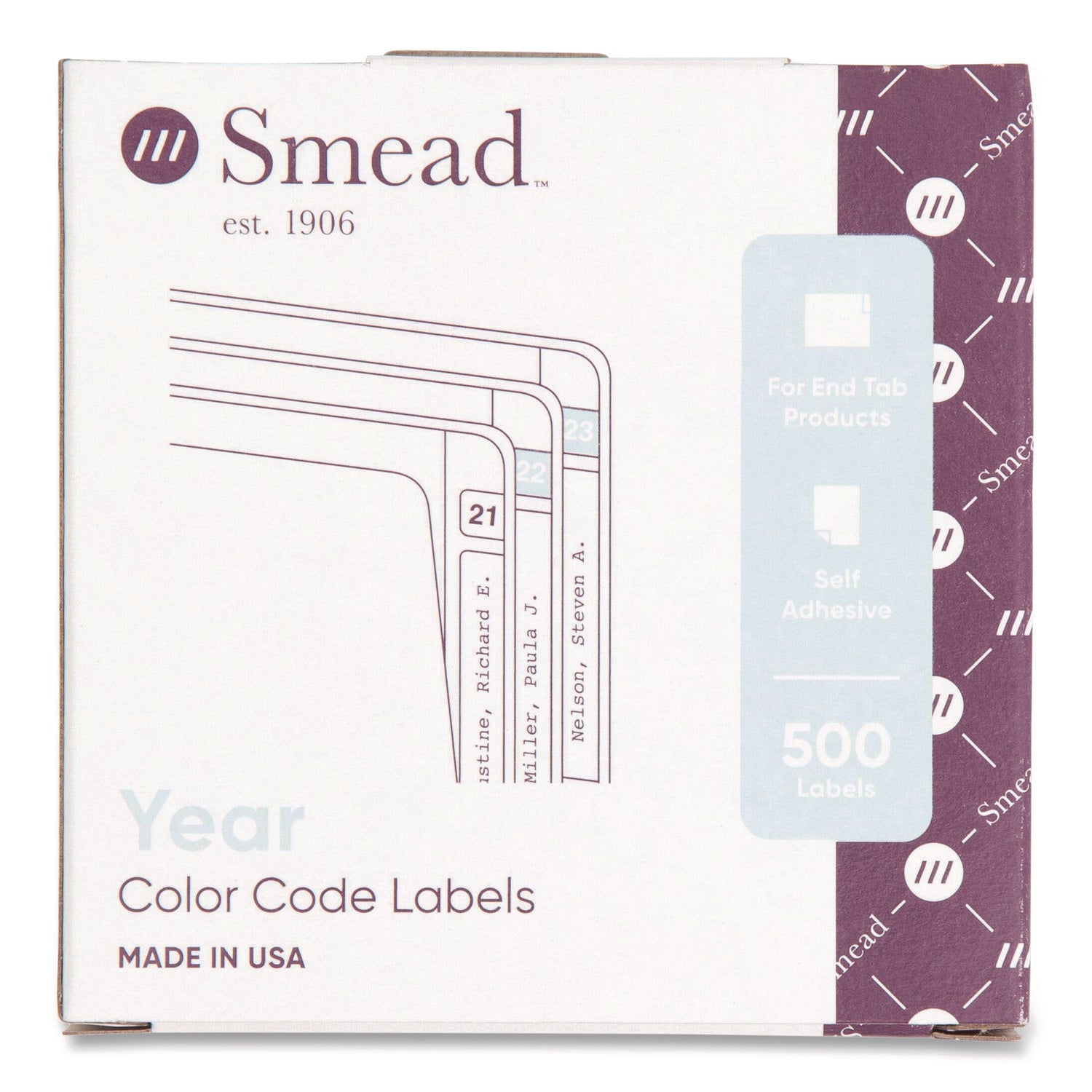 Smead Yearly End Tab File Folder Labels, 0.75 x 1.5, Orange, 500/Roll