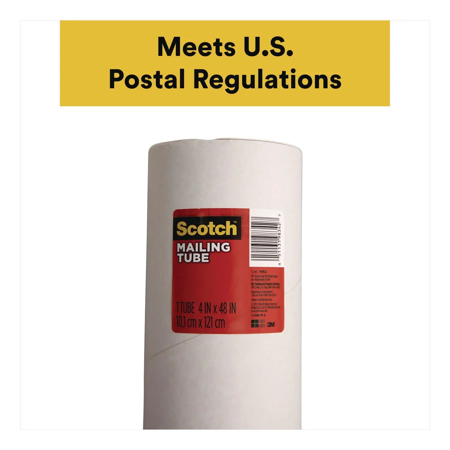 Scotch™ Mailing Tube, 48" Long, 4" Diameter, White Scotch™ Flipcost