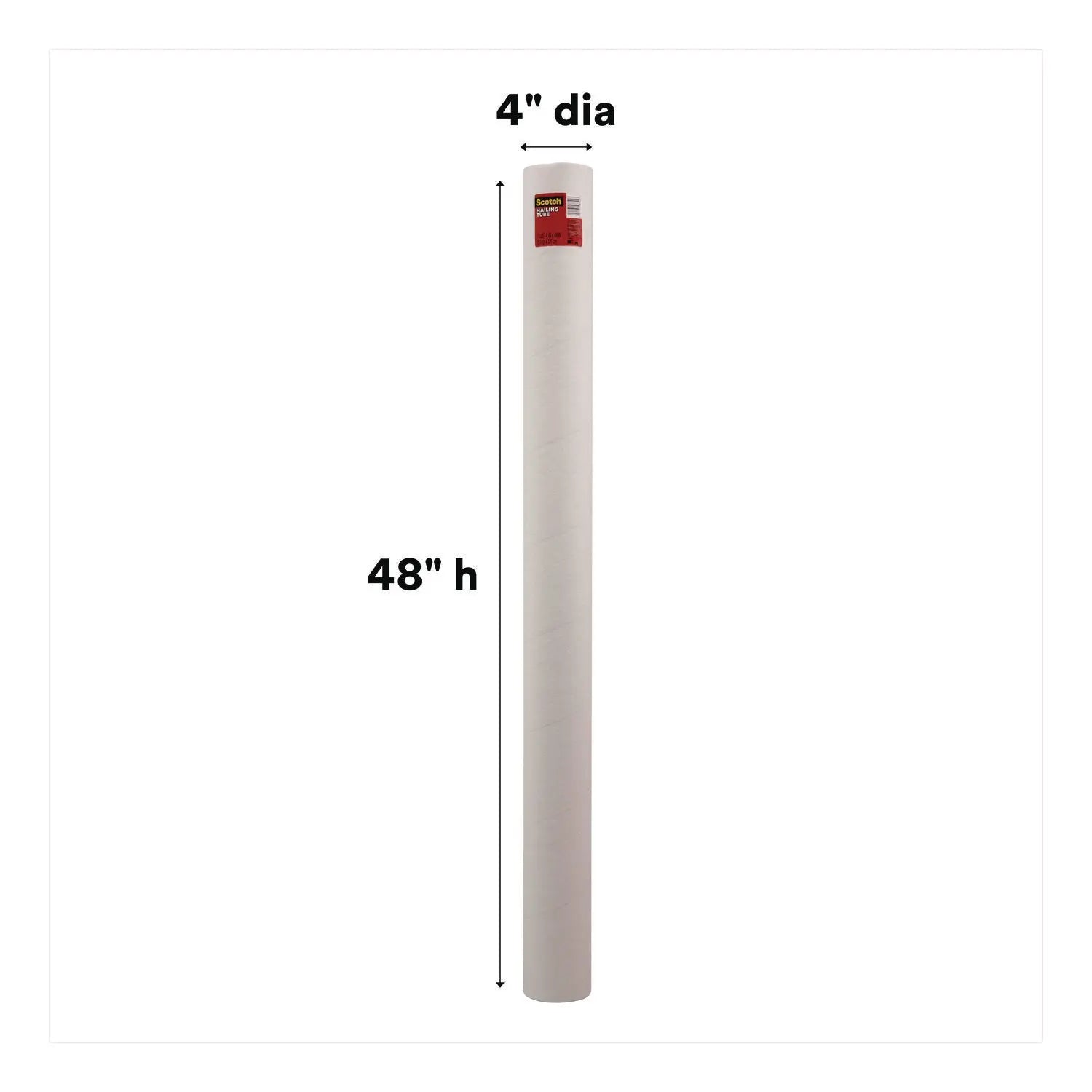 Scotch™ Mailing Tube, 48" Long, 4" Diameter, White Scotch™ Flipcost