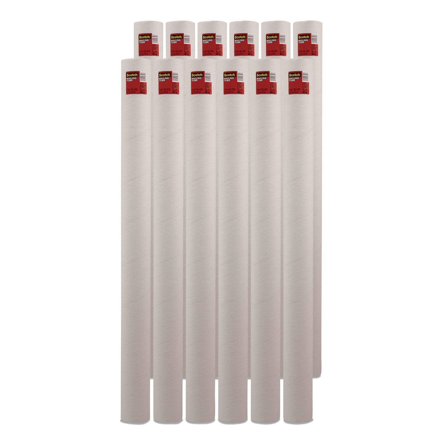 Scotch™ Mailing Tube, 48" Long, 4" Diameter, White, 12/Carton