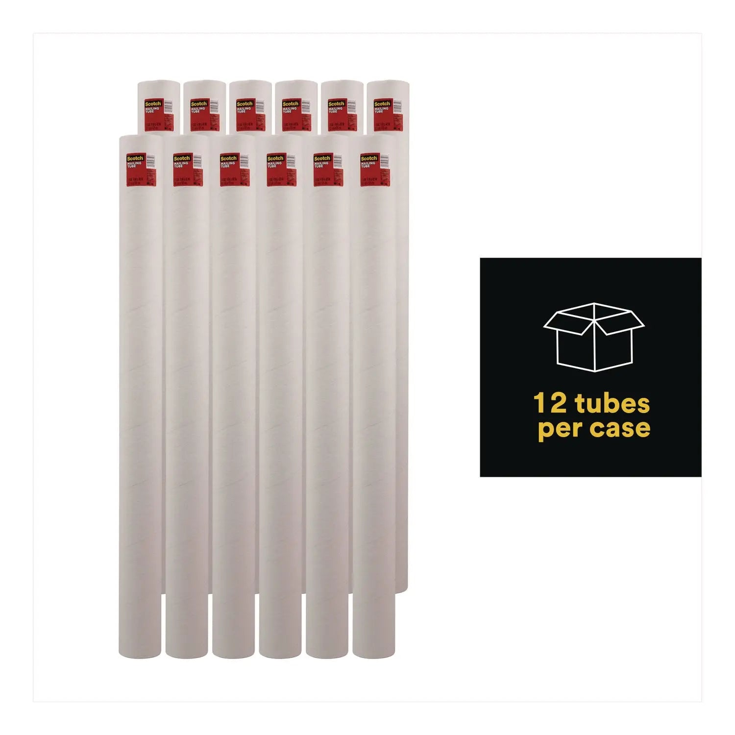 Scotch™ Mailing Tube, 48" Long, 4" Diameter, White Scotch™ Flipcost