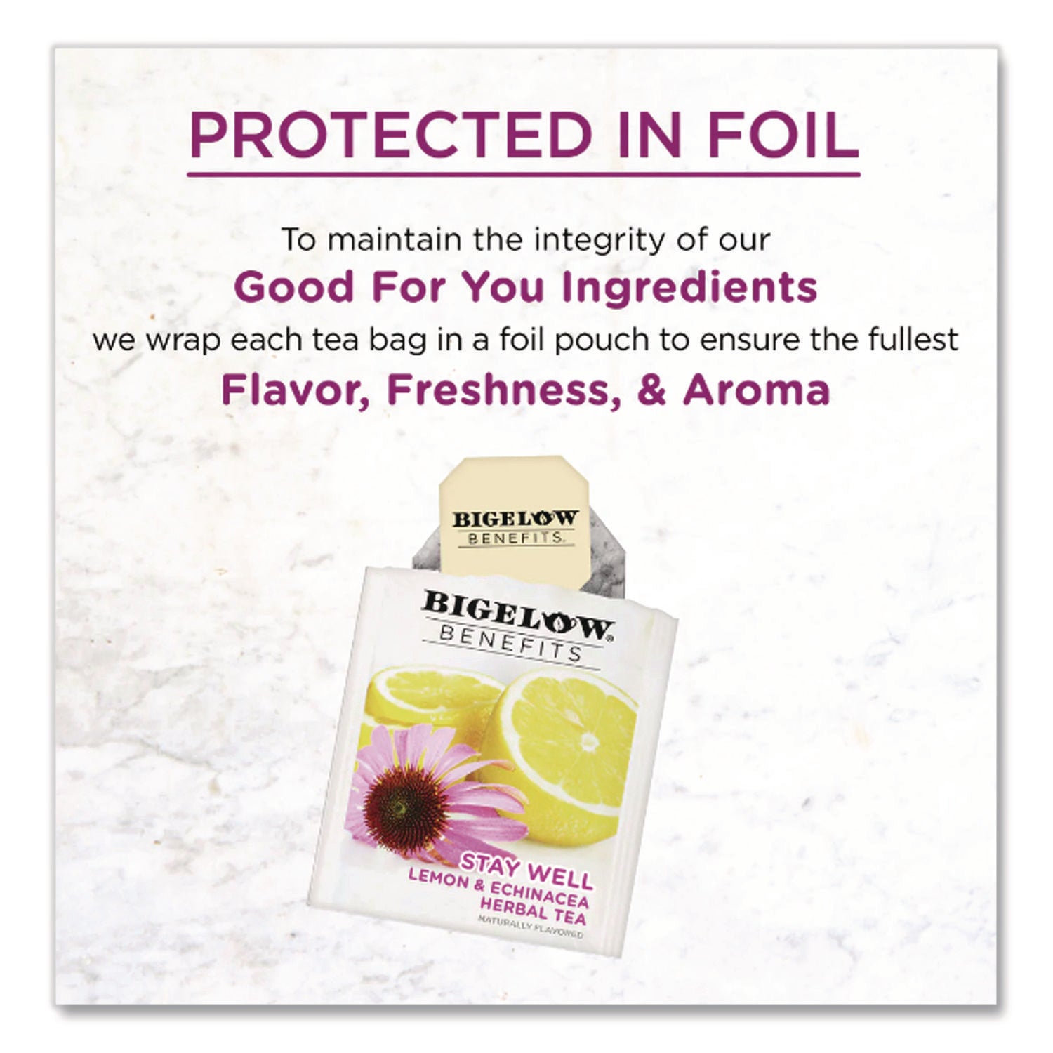 Bigelow® Benefits Wellness Tea Bags, Assorted Flavors, 64/Box