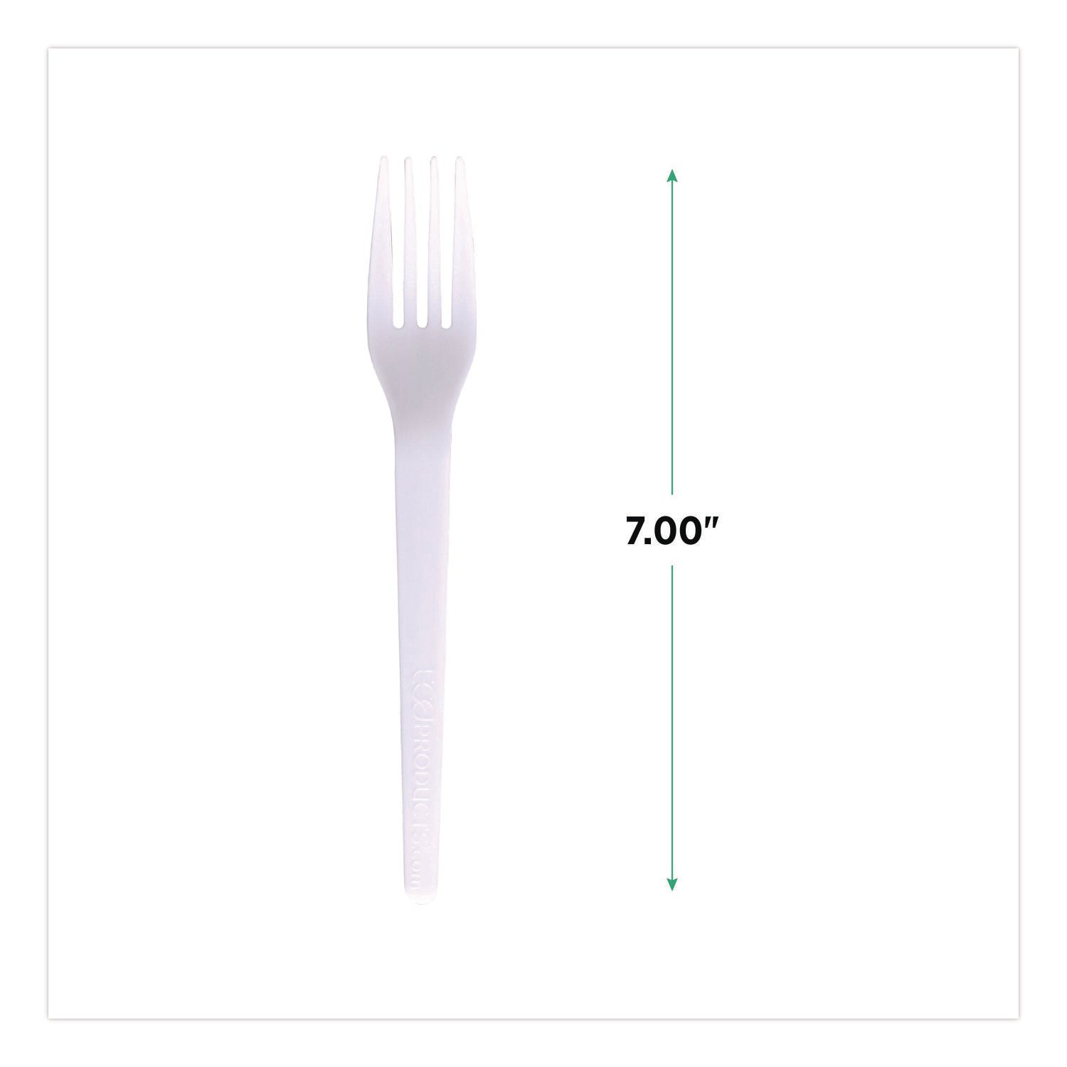 Eco-Products® Plantware CPLA Cutlery, Fork, White, 1,000/Carton