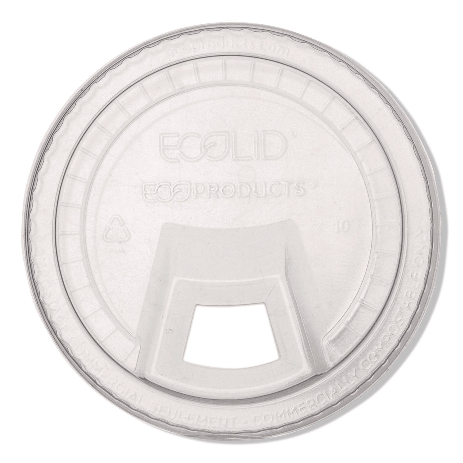 Eco-Products® GreenStripe Cold Cup Sip Lids, Fits 9 oz/12 oz to 24 oz Cold Cups, Plastic, Clear, 1,000/Carton