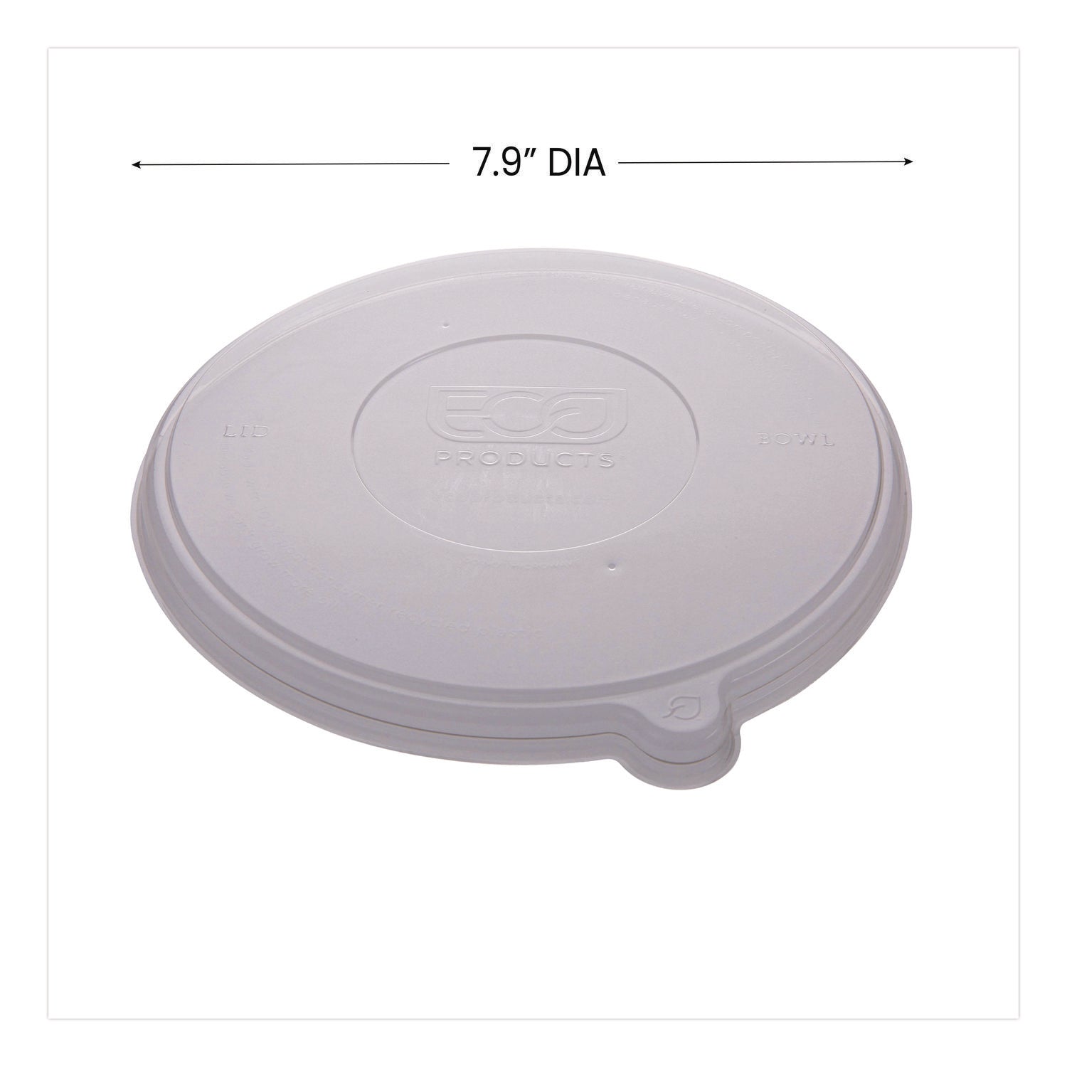 Eco-Products® Worldview 100 Percent Recycled Content Lid, 7.93" Diameter x 0.6" h, Clear, 400/Carton