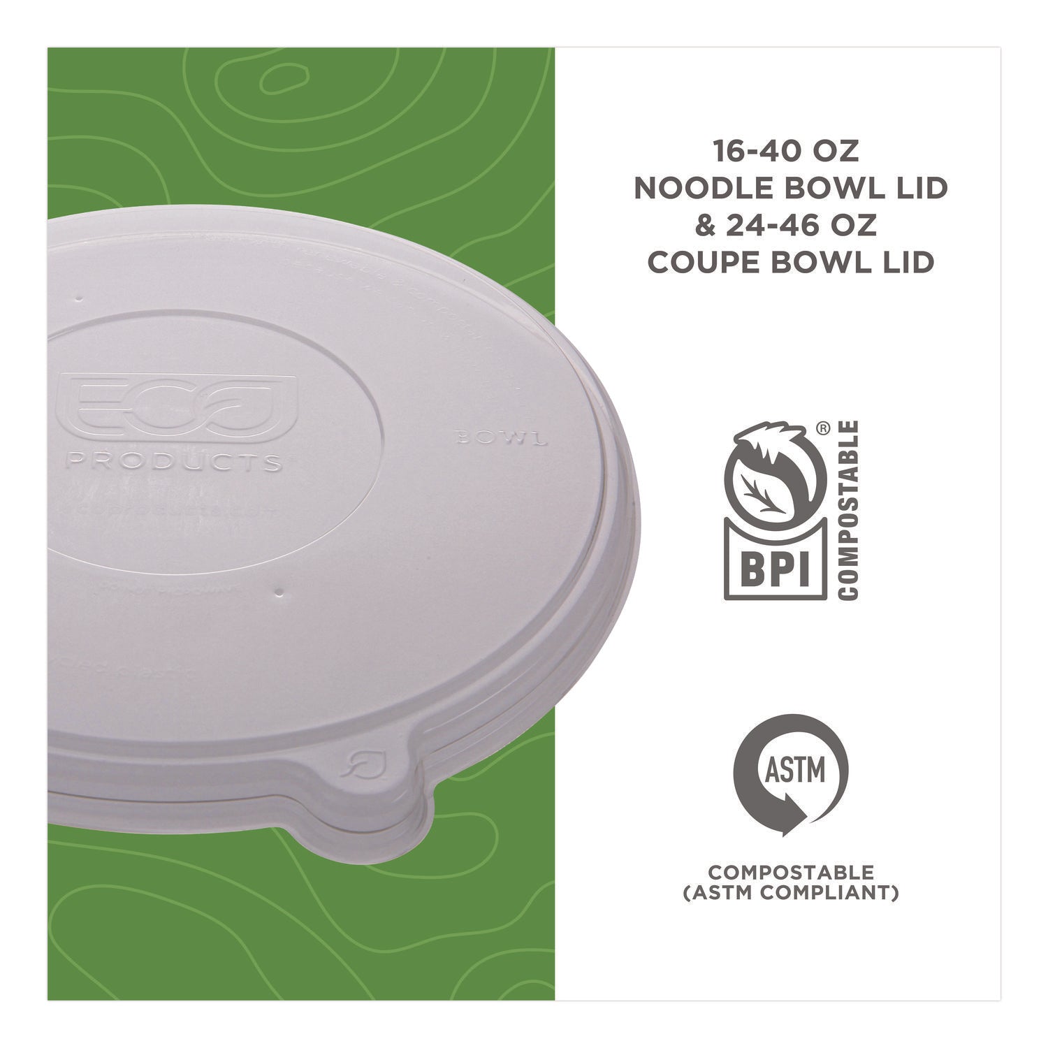 Eco-Products® Worldview 100 Percent Recycled Content Lid, 7.93" Diameter x 0.6" h, Clear, 400/Carton