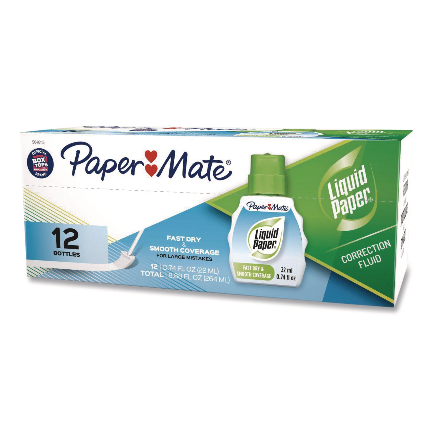 Paper Mate® Liquid Paper® Fast Dry Correction Fluid, 22 ml Bottle, White, Dozen
