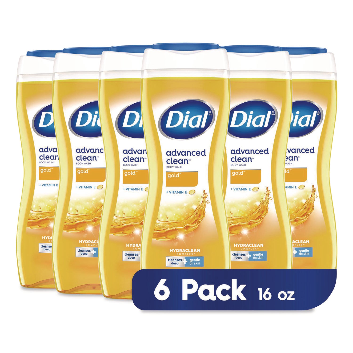 Dial® Body Wash Advanced Clean Gold, Original Gold, 16 oz, 6/Carton
