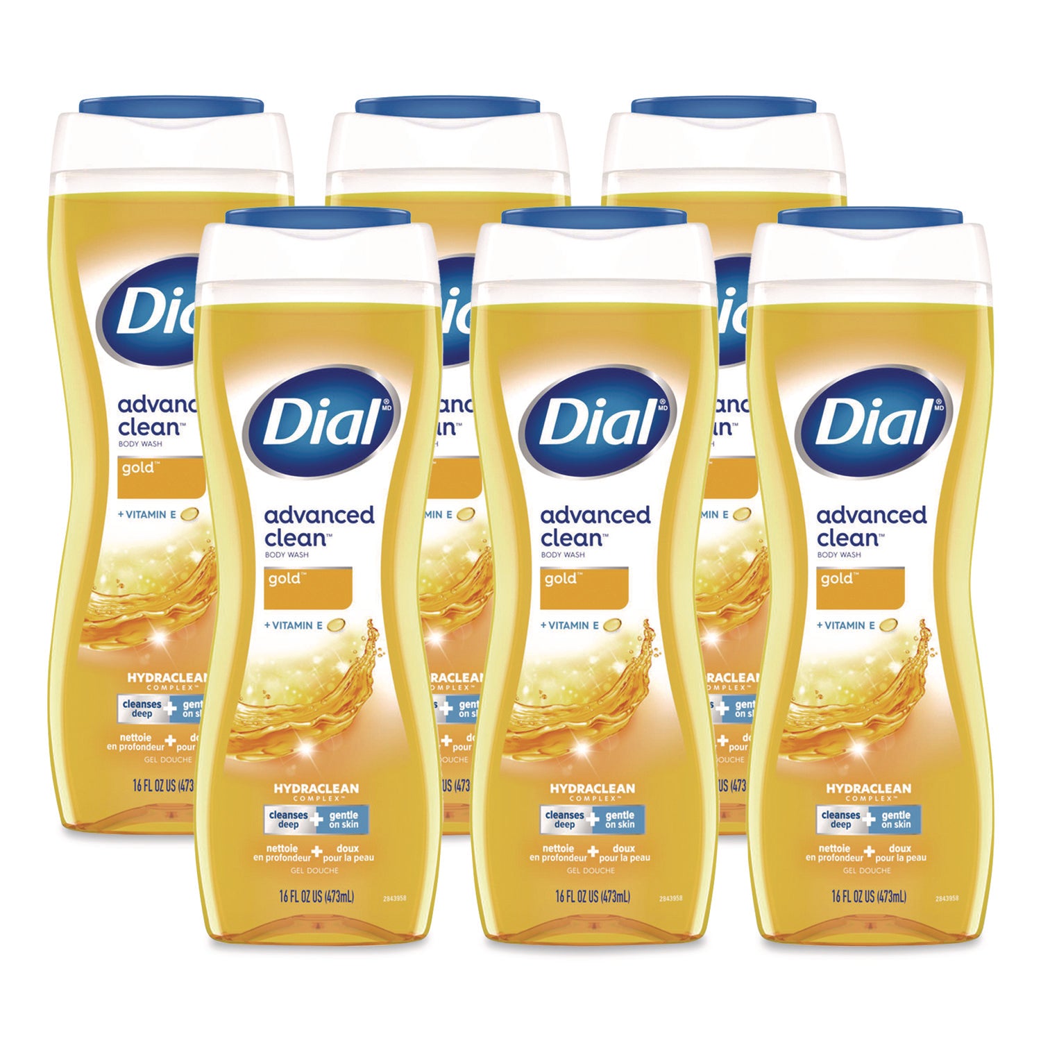 Dial® Body Wash Advanced Clean Gold, Original Gold, 16 oz, 6/Carton