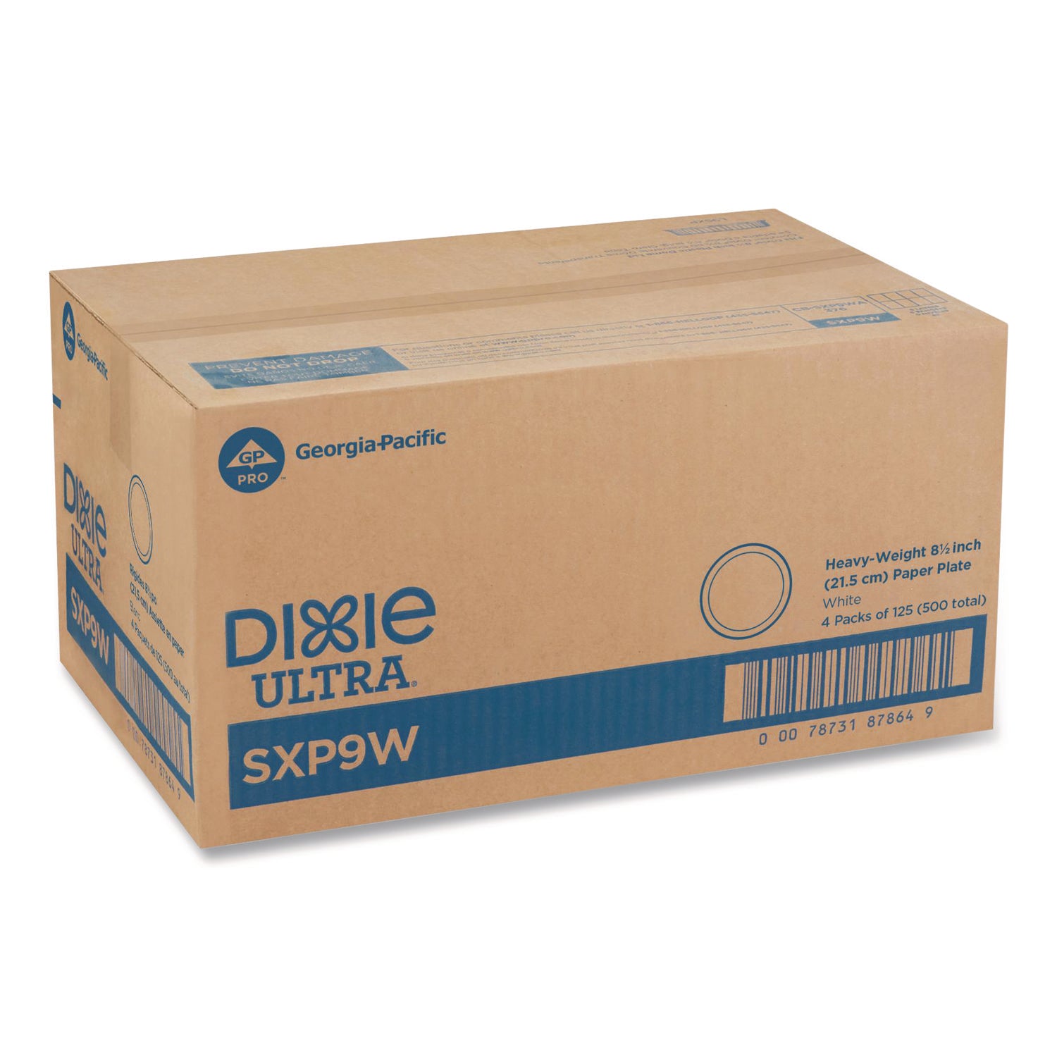 Dixie® Ultra® Heavy-Weight Paper Plates, 8.5" dia, 125/Pack, 4 Packs/Carton
