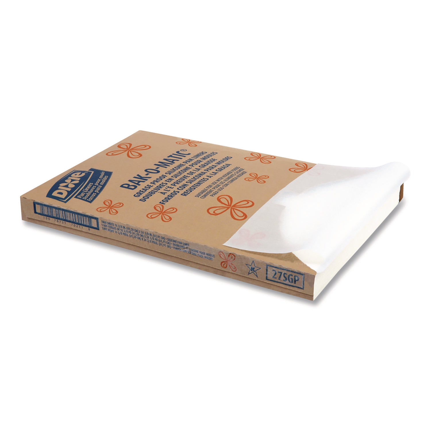 Dixie® Greaseproof Liftoff Pan Liner, 24.38 x 16.38, 1,000/Carton
