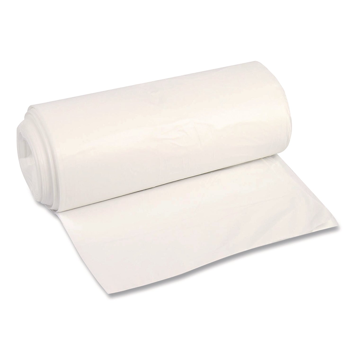 Boardwalk® High-Density Can Liners, 56 gal, 16 mic, 43 x 48, Natural, Perforated Roll, 200/Carton