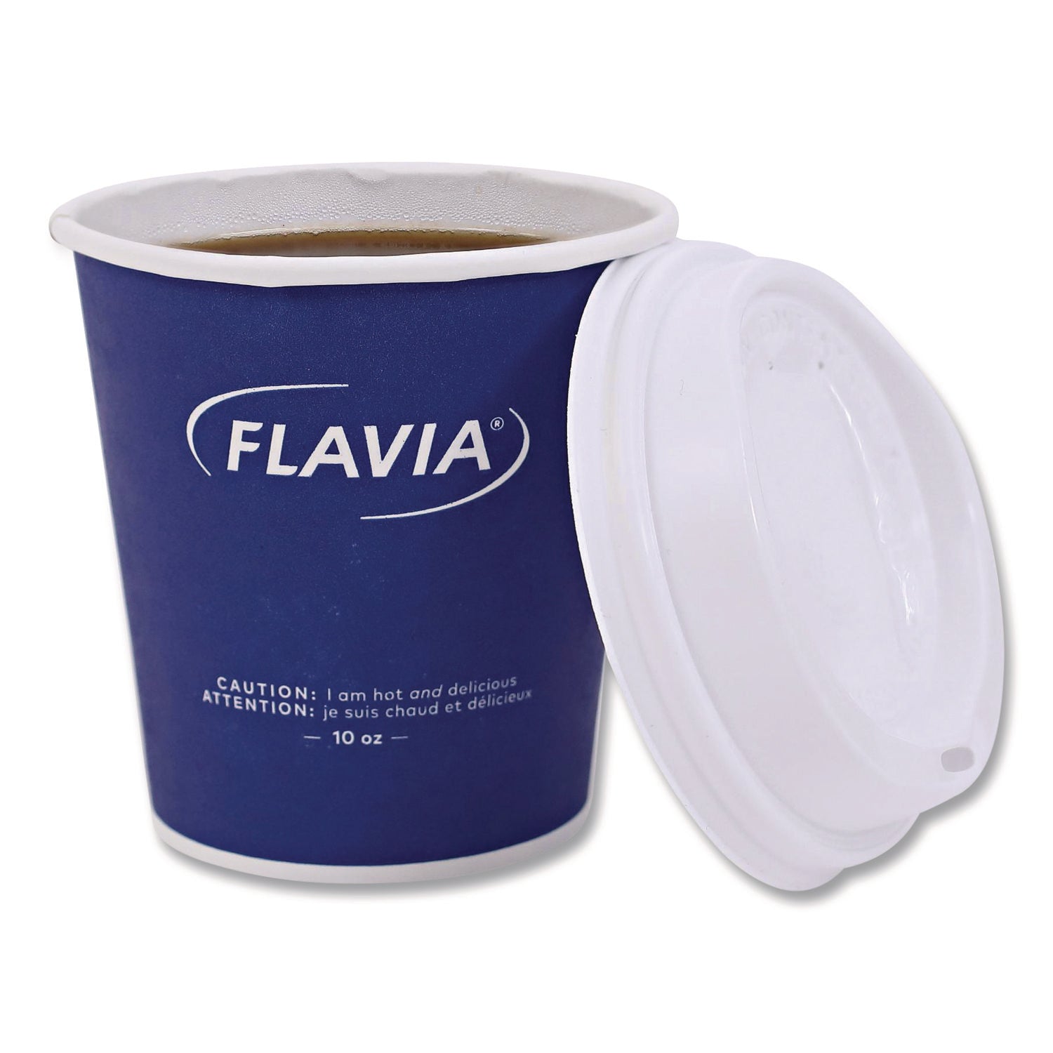 FLAVIA® Hot Beverage Paper Cup Lids 10 oz, Fits FLAVIA 10 oz Paper Cup, White, 100/Sleeve, 10 Sleeves/Carton