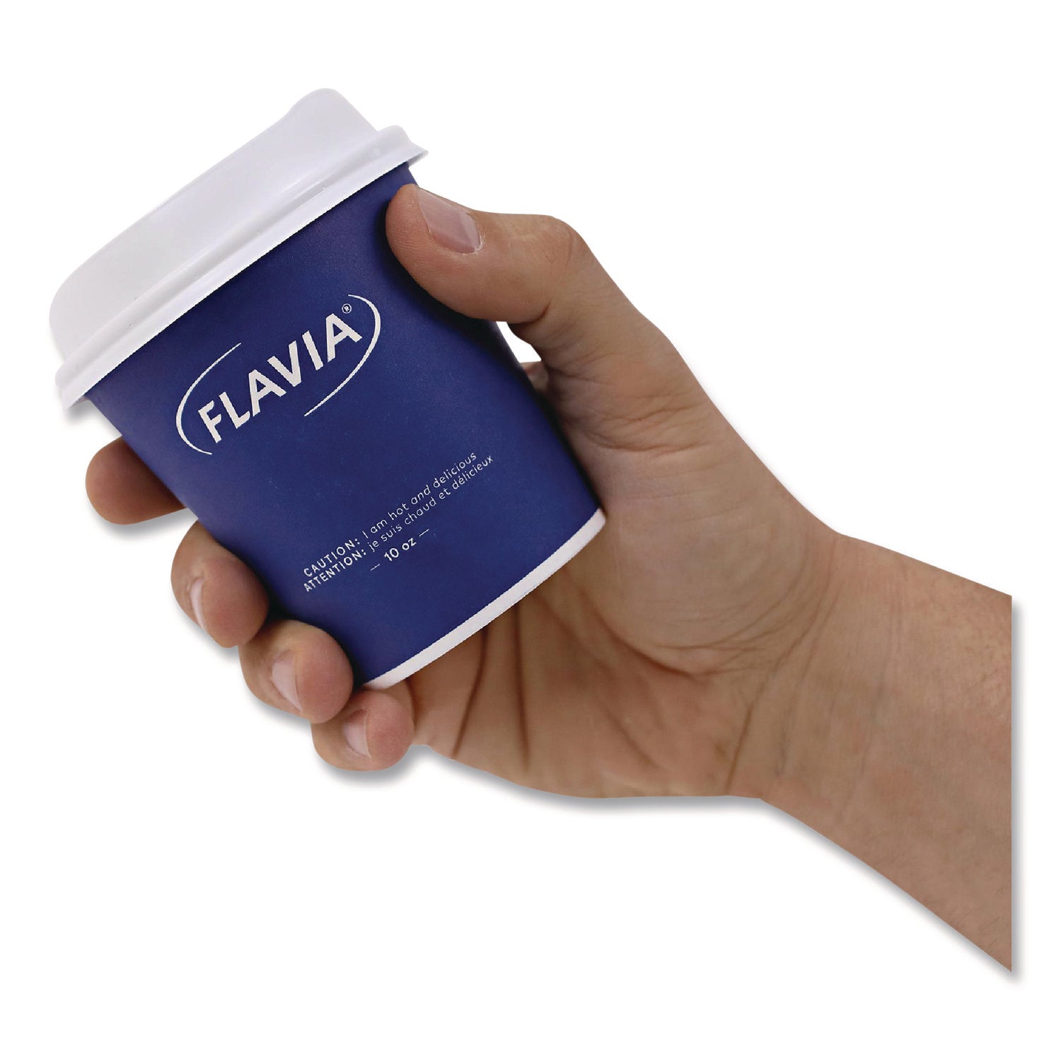 FLAVIA® Hot Beverage Paper Cup Lids 10 oz, Fits FLAVIA 10 oz Paper Cup, White, 100/Sleeve, 10 Sleeves/Carton
