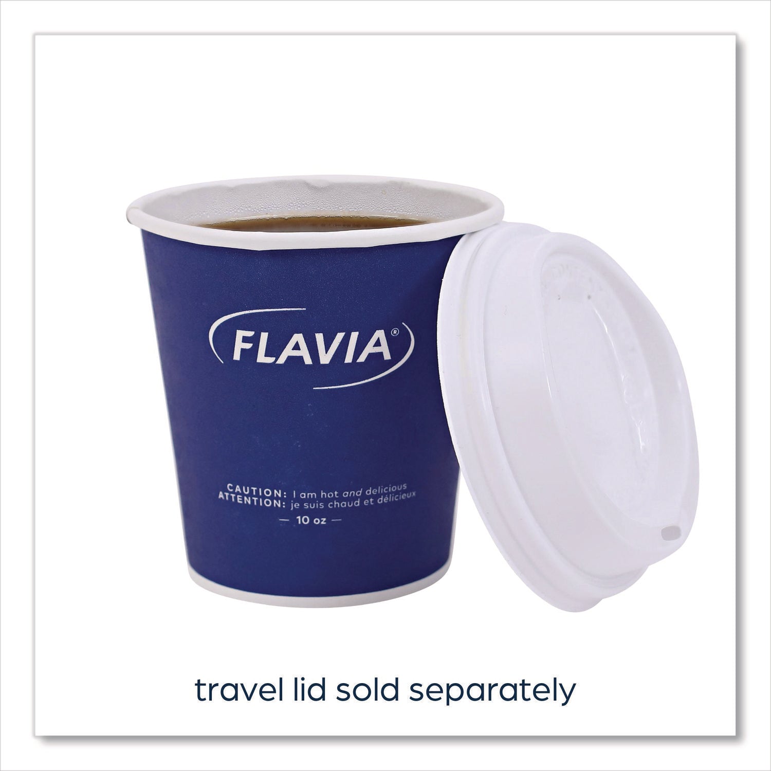 FLAVIA® Hot Beverage Paper Cup 10 oz, FLAVIA Design, Blue, 100/Sleeve, 10 Sleeves/Carton