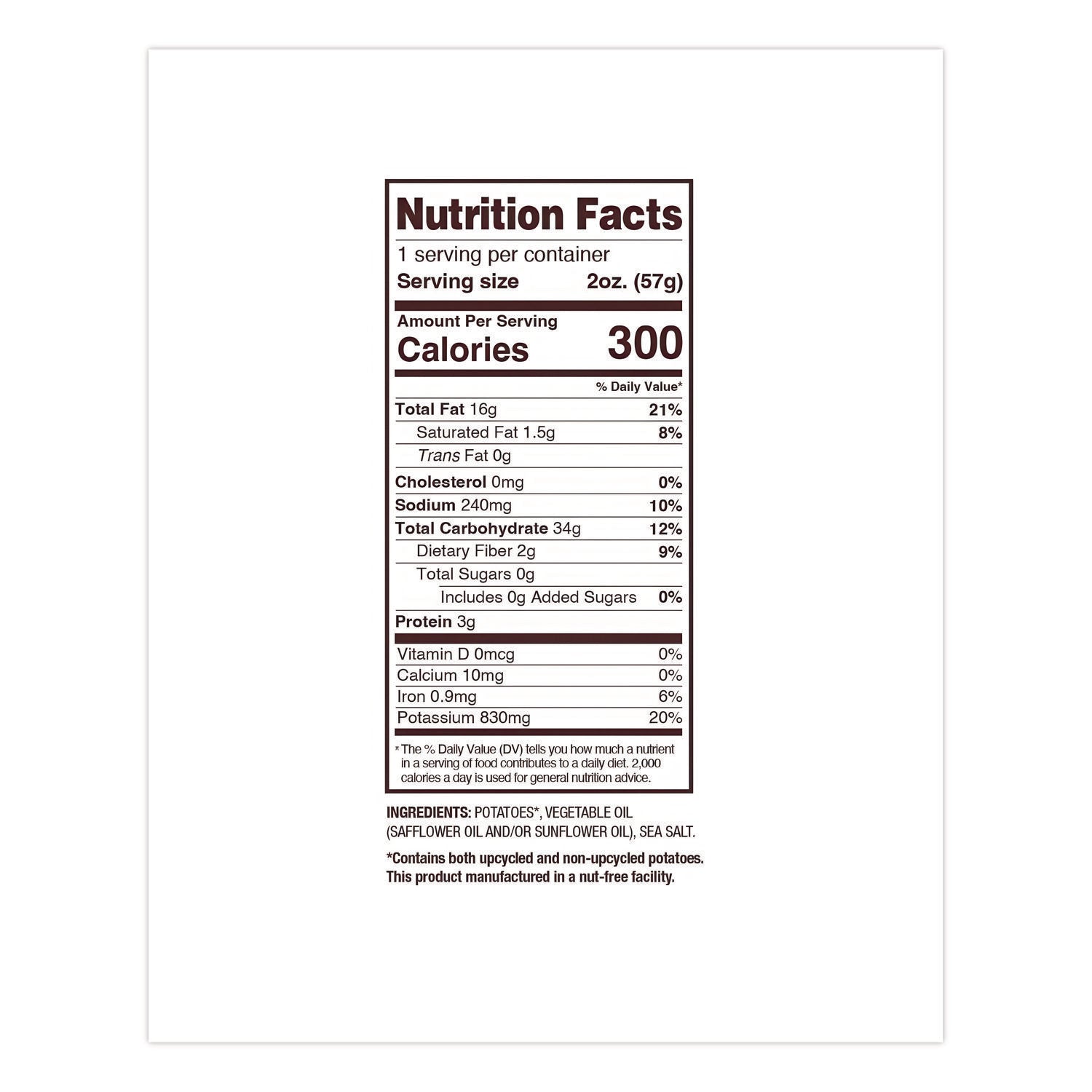 Uglies® Kettle Potato Chips, Sea Salt, 2 oz Bags, 24/Carton