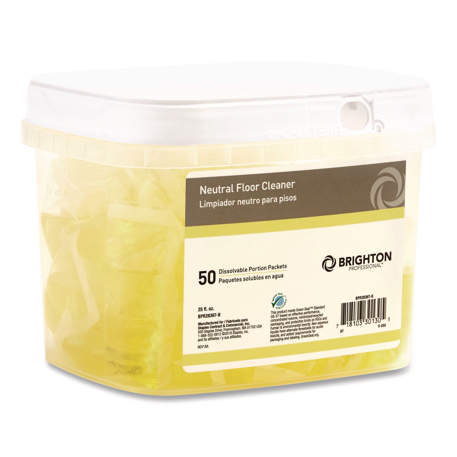 Brighton Professional™ Dissolvable Floor Cleaner Packets, Lavender Scent, 25 oz, 50/Pack