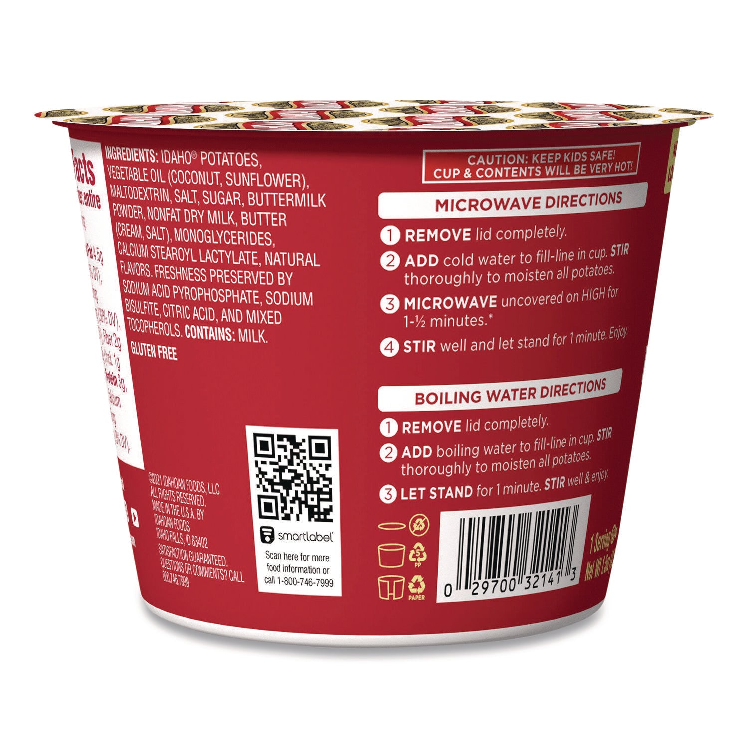 Idahoan® Buttery Homestyle Mashed Potatoes, 1.5 oz Cup, 10/Carton