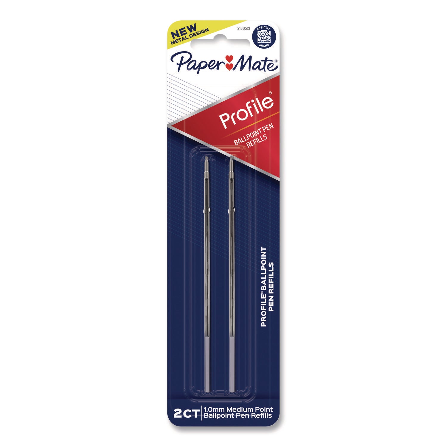 Paper Mate® Refill for Paper Mate Profile Ballpoint Pens, Medium 1 mm Conical Tip, Black Ink, 2/Pack