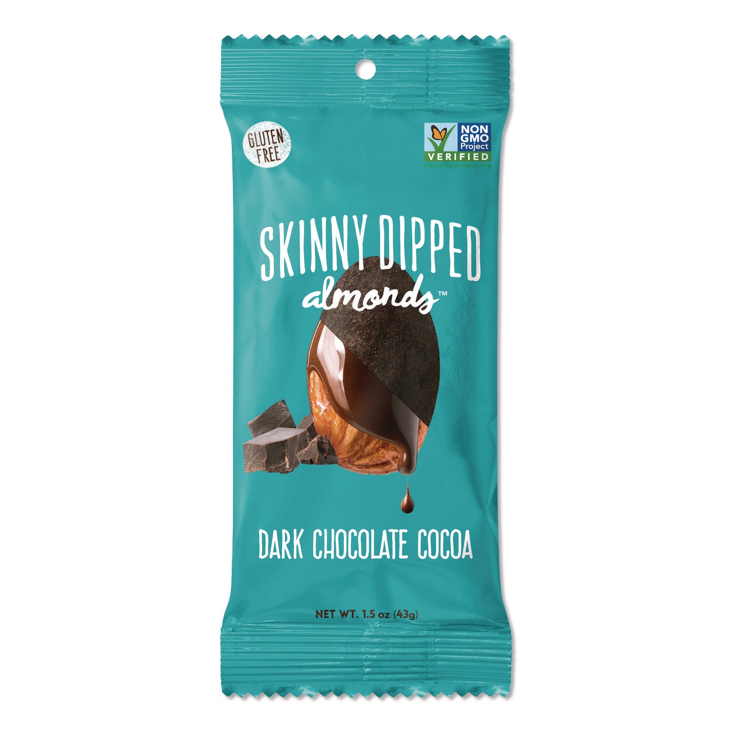 SkinnyDipped® Dark Chocolate Covered Almonds, 1.2 oz Bags, 10/Box