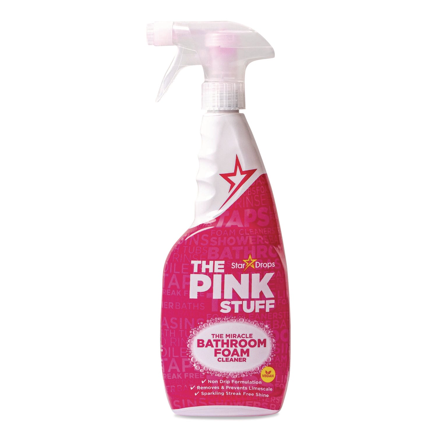 The Pink Stuff The Miracle Bathroom Foam Cleaner, Fruity Scent, 25.4 oz Trigger Spray Bottle