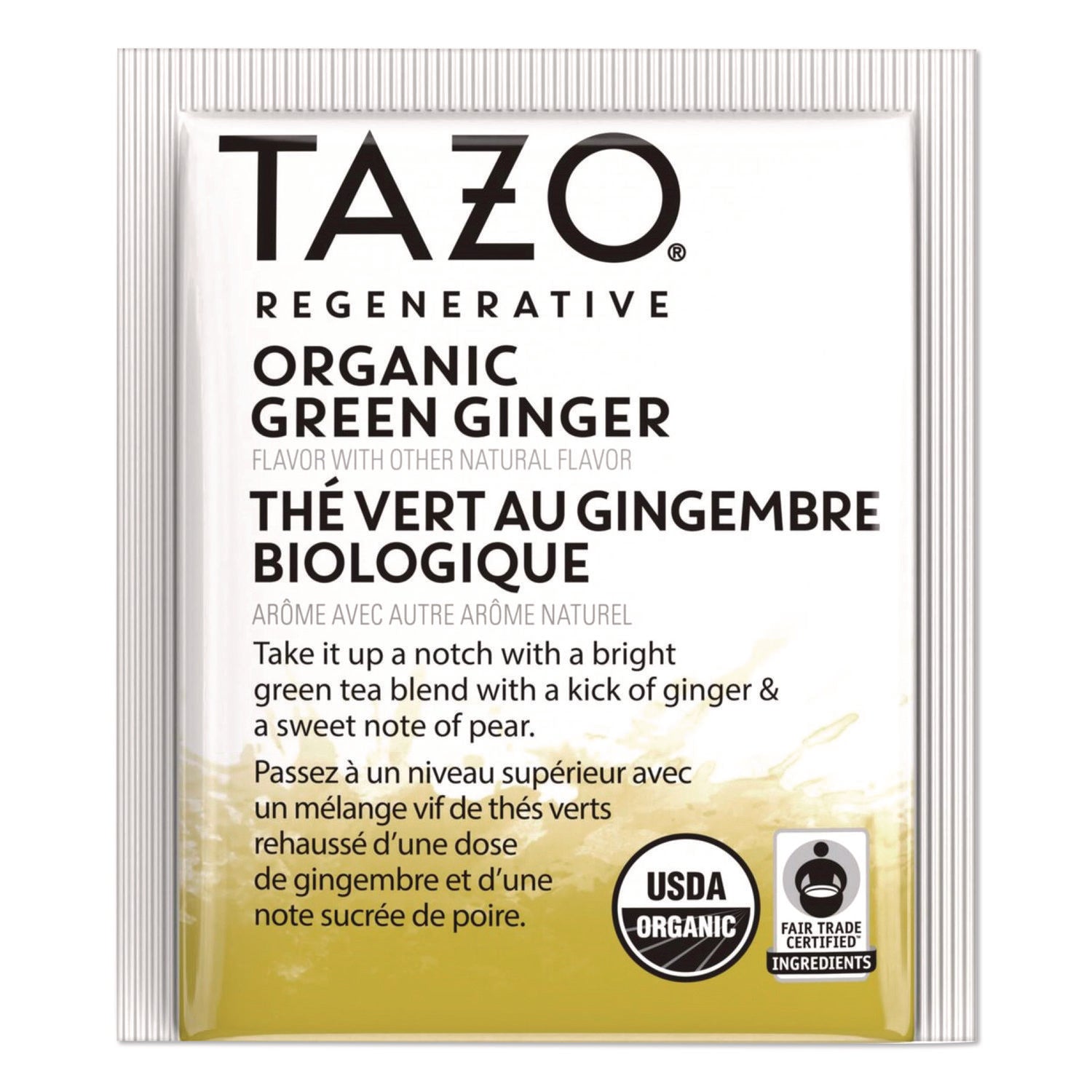 Tazo® Tea Bags, Organic Green Ginger, 16/Box