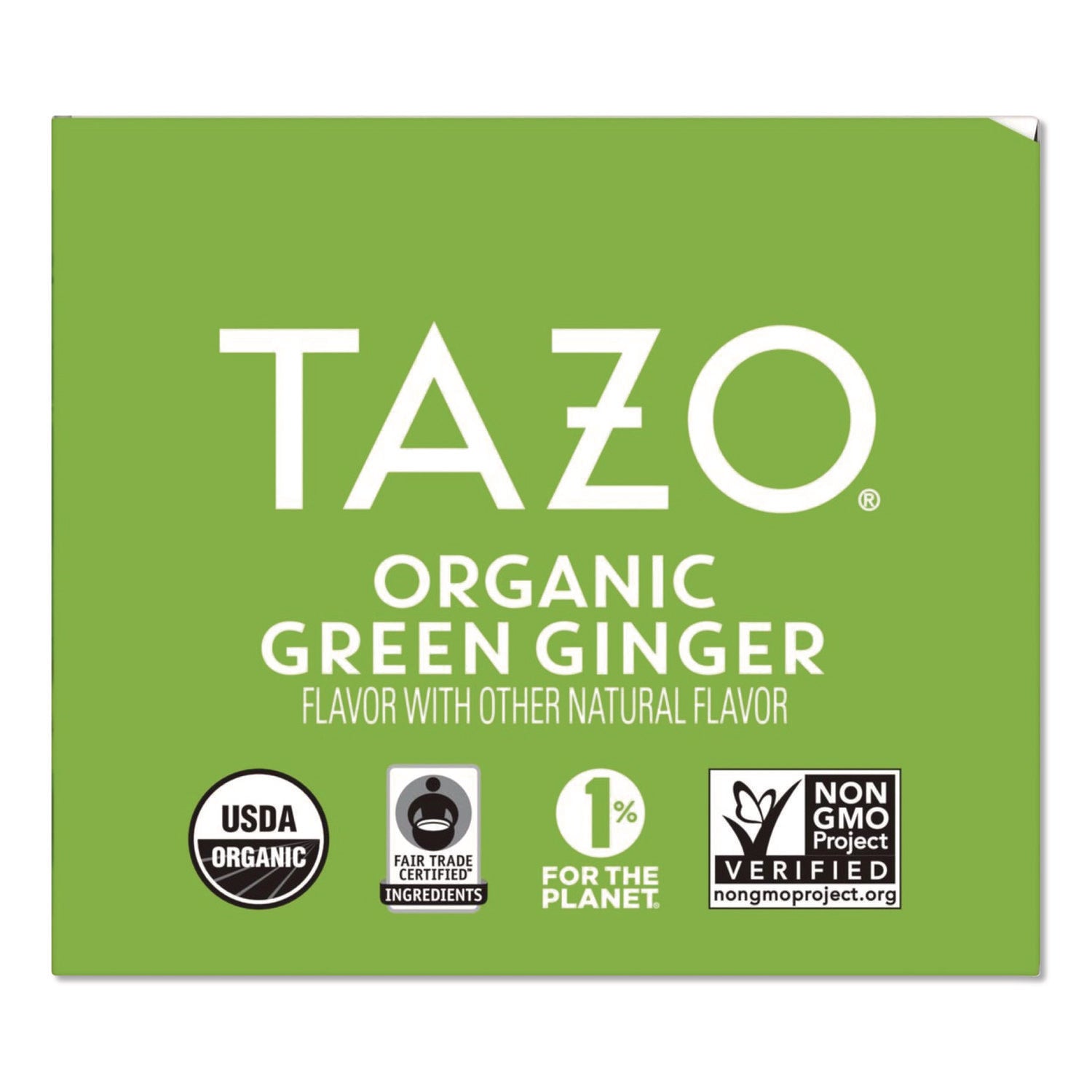 Tazo® Tea Bags, Organic Green Ginger, 16/Box