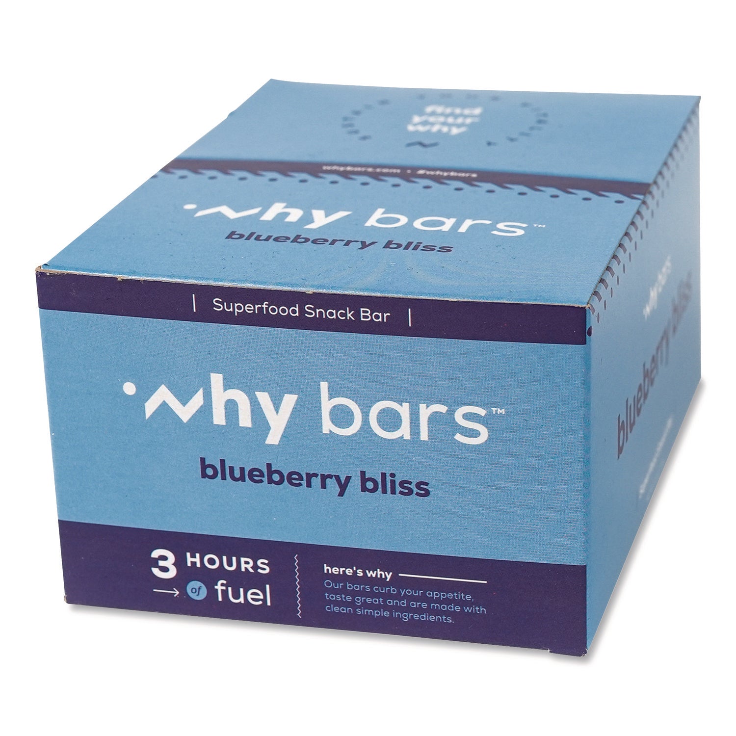 Why Bars™ Superfood Snack Bar, Blueberry Bliss, 2.04 oz Bar, 12/Box