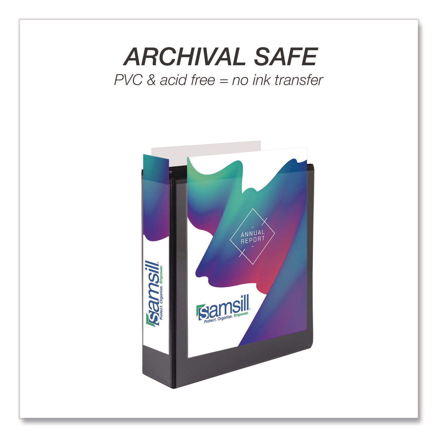 Samsill® Durable D-Ring View Binders, 3 Rings, 2" Capacity, 11.5" x 8.5", Black, 4/Pack