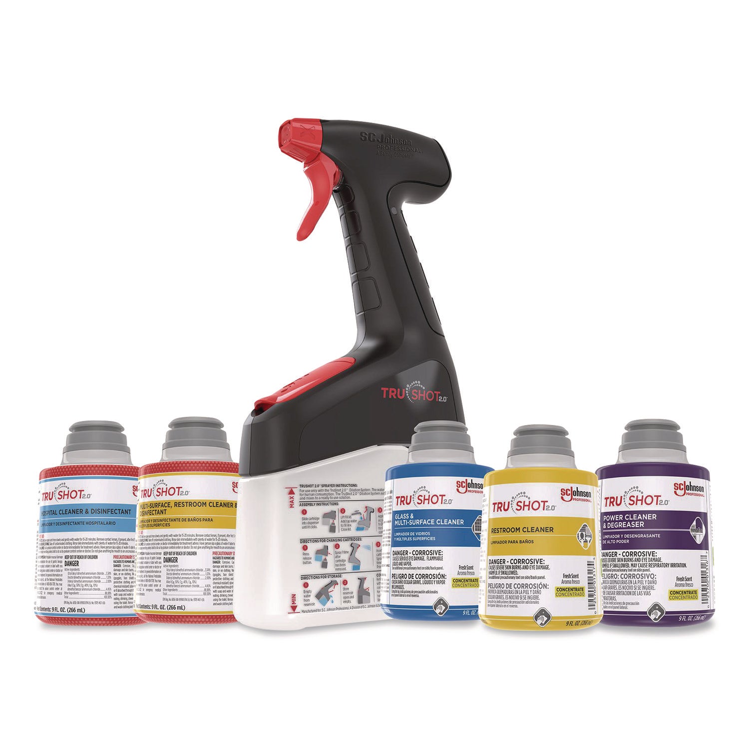 SC Johnson Professional® TruShot 2.0 Restroom Cleaner, Fresh Scent, 9 oz Cartridge, 4/Carton